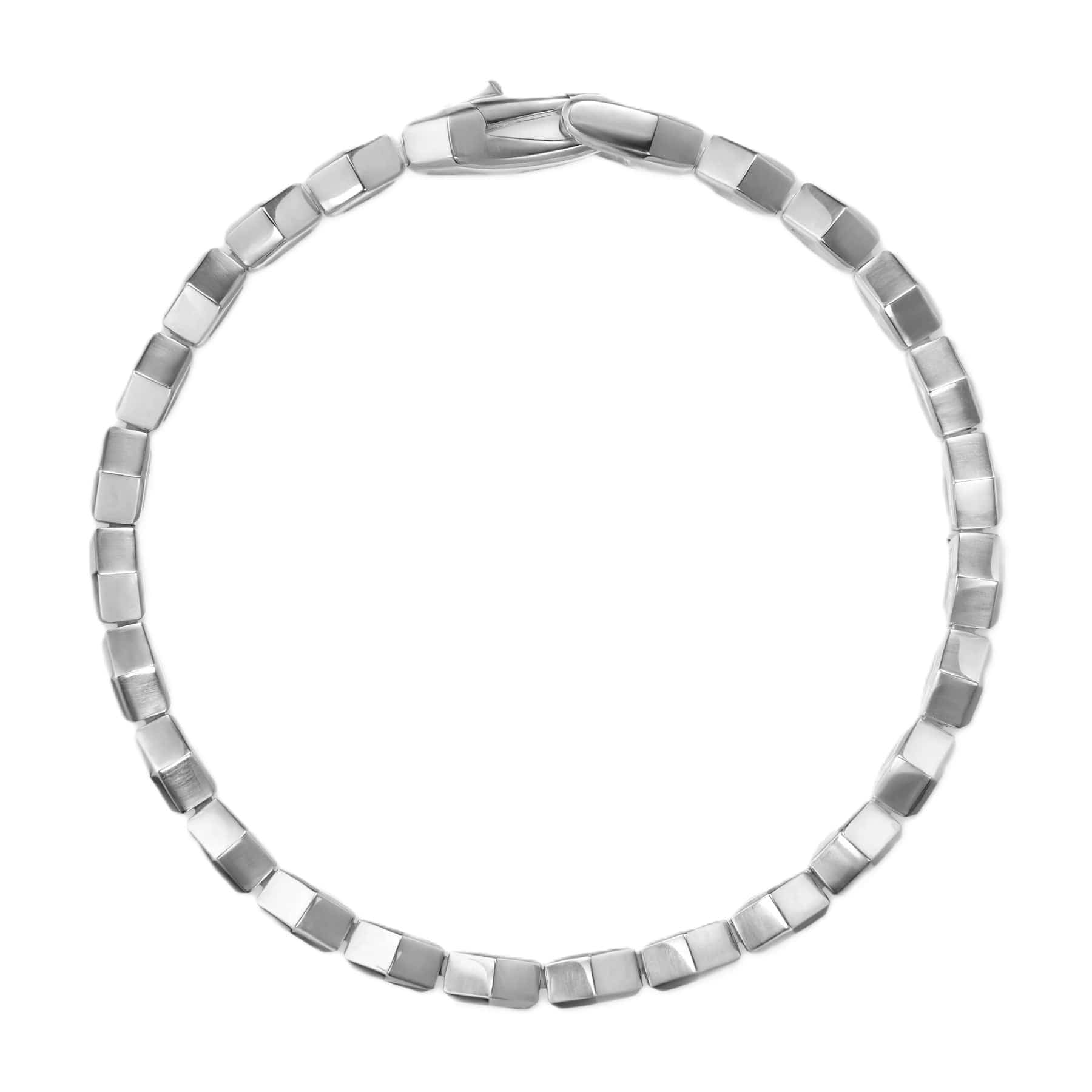 Hex Pavé Tennis Bracelet Sterling Silver with Black Diamonds, 8mm - Image 2