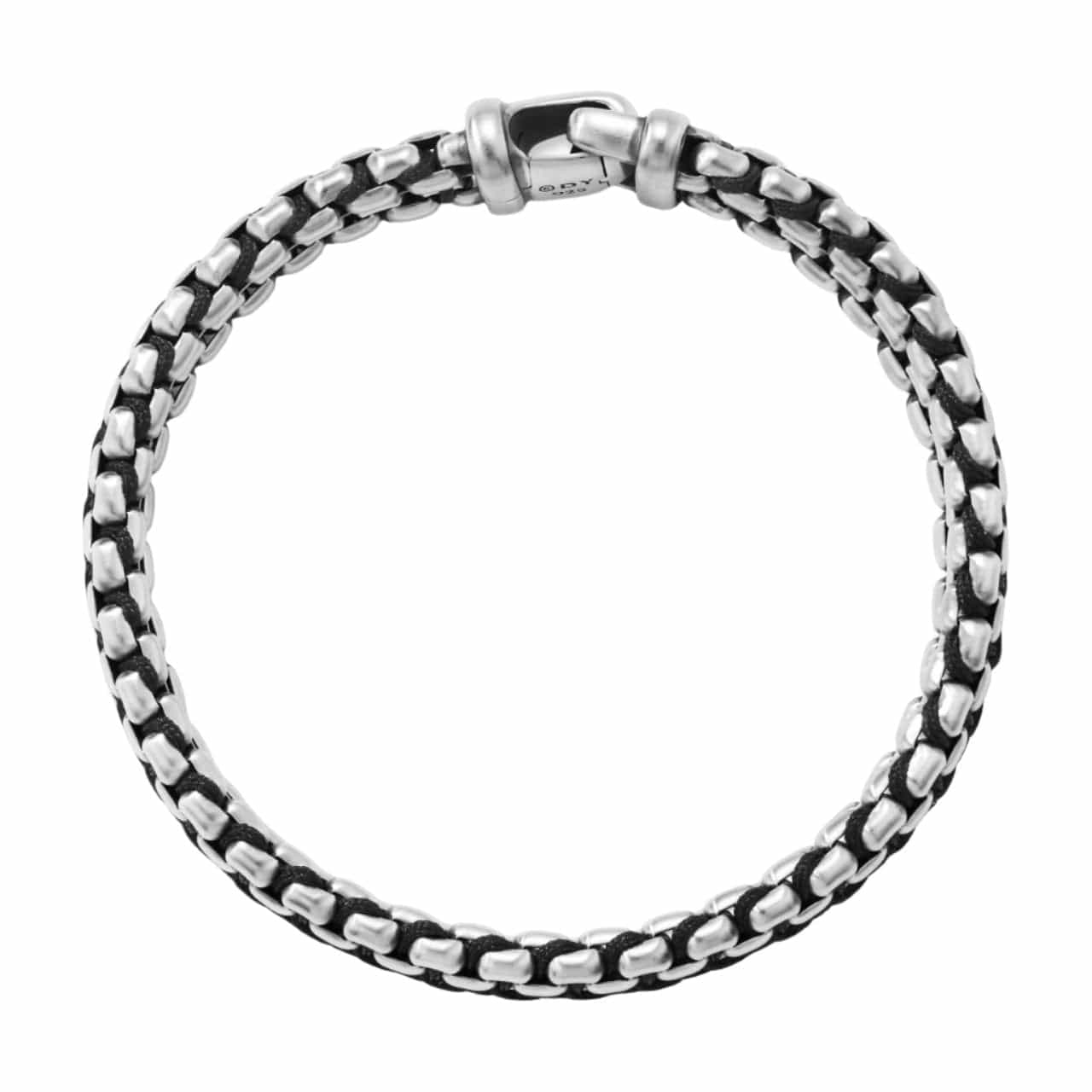 Woven Box Chain Bracelet in Black - Image 2