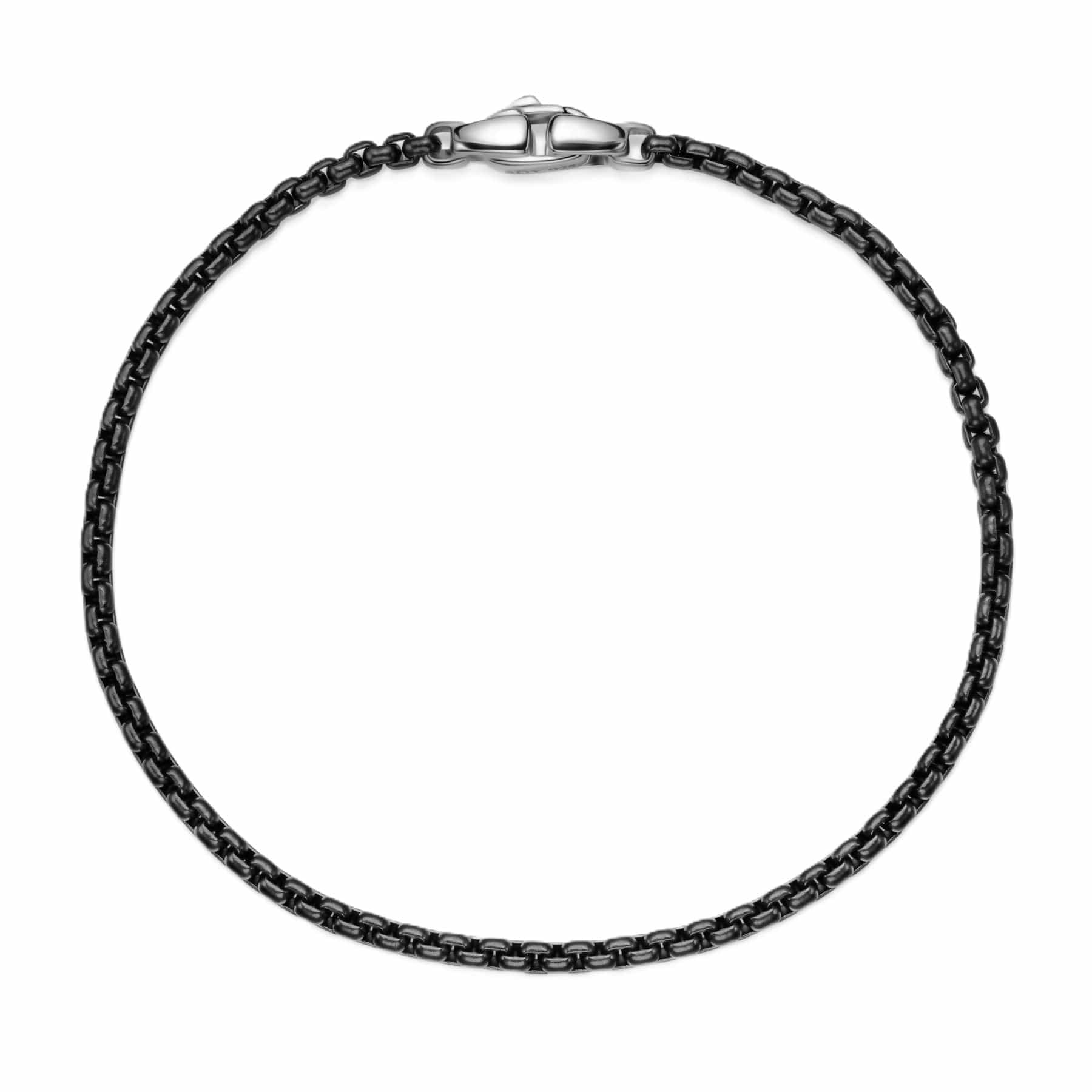 Box Chain Bracelet Stainless Steel and Sterling Silver, 2.7mm - Image 2