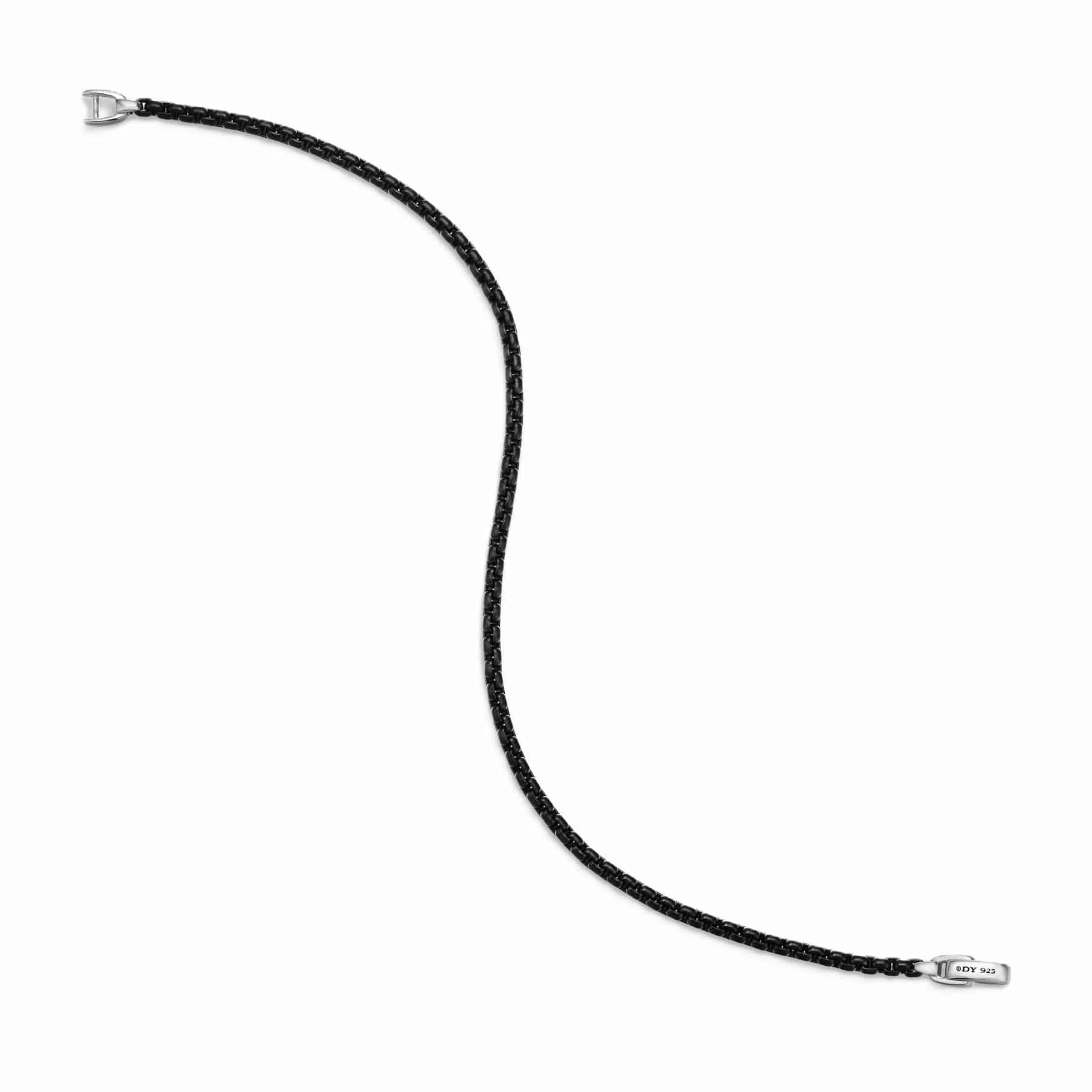 Box Chain Bracelet Stainless Steel and Sterling Silver, 2.7mm - Image 3