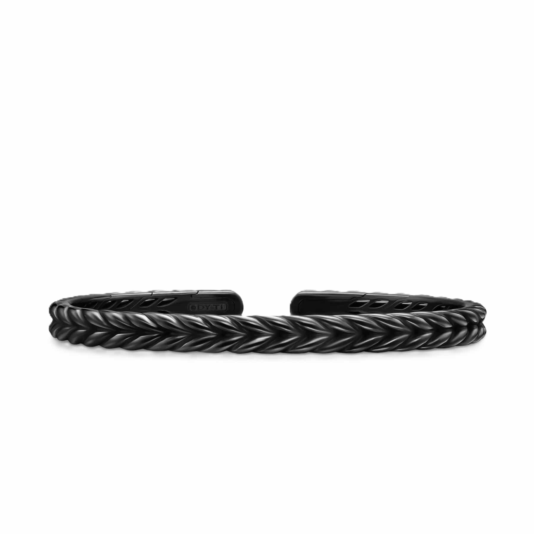Chevron Flex Bracelet Black Titanium, 6.4mm