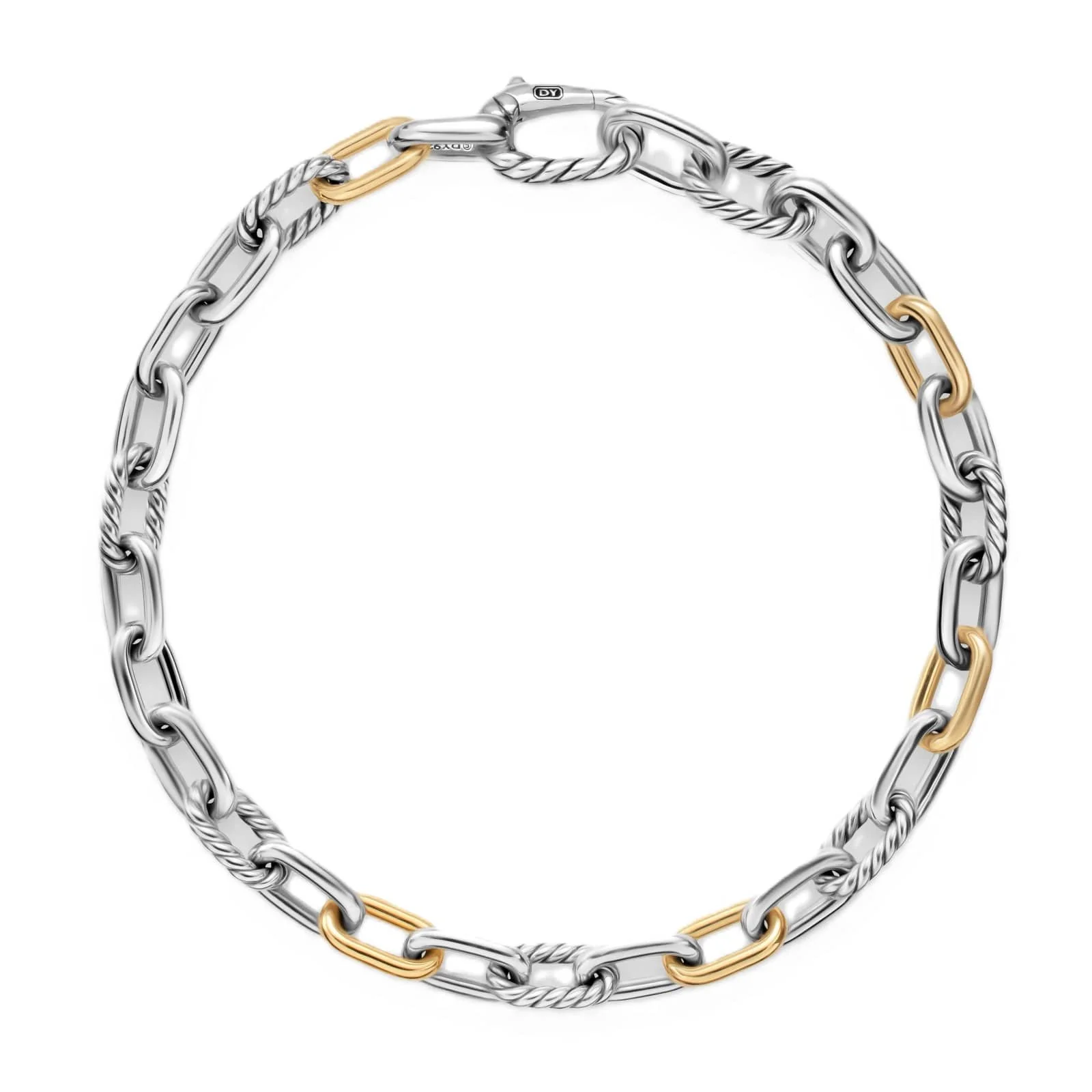 DY Madison® Chain Bracelet Sterling Silver with 18K Yellow Gold, 6mm - Image 2