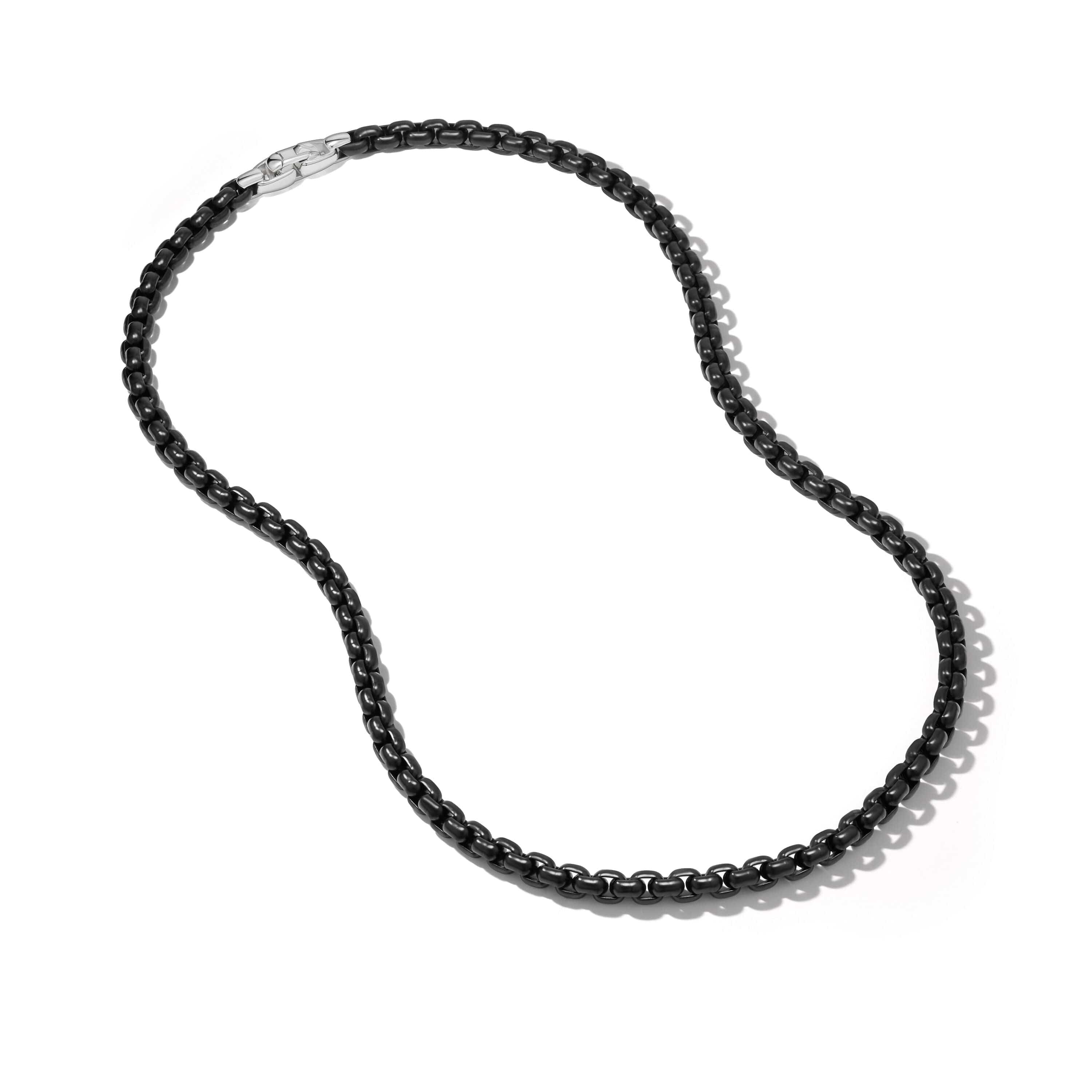 Box Chain Necklace in Stainless Steel and Sterling Silver, 7.3mm - Image 2