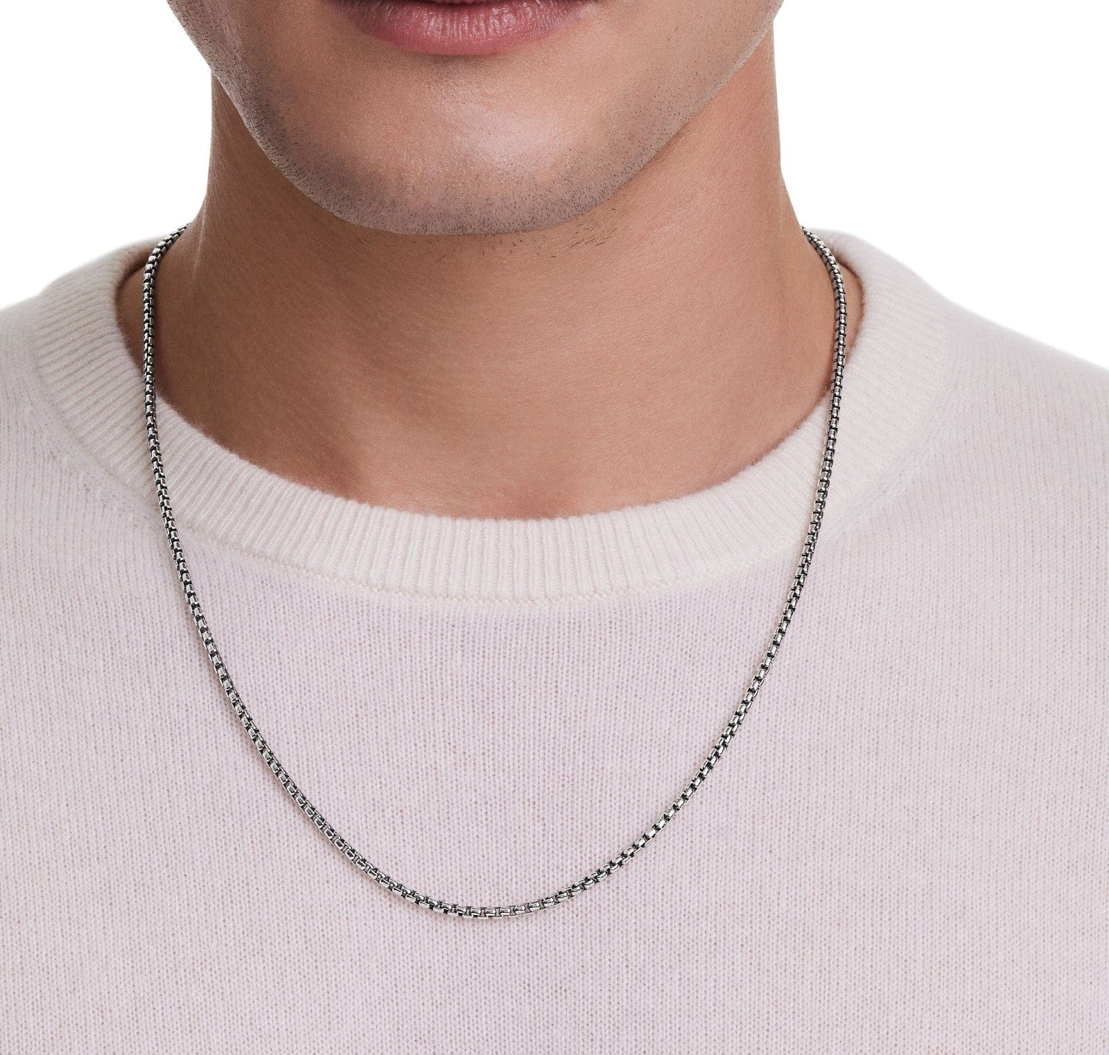 Box Chain Necklace in Sterling Silver, 2.7mm - Image 3