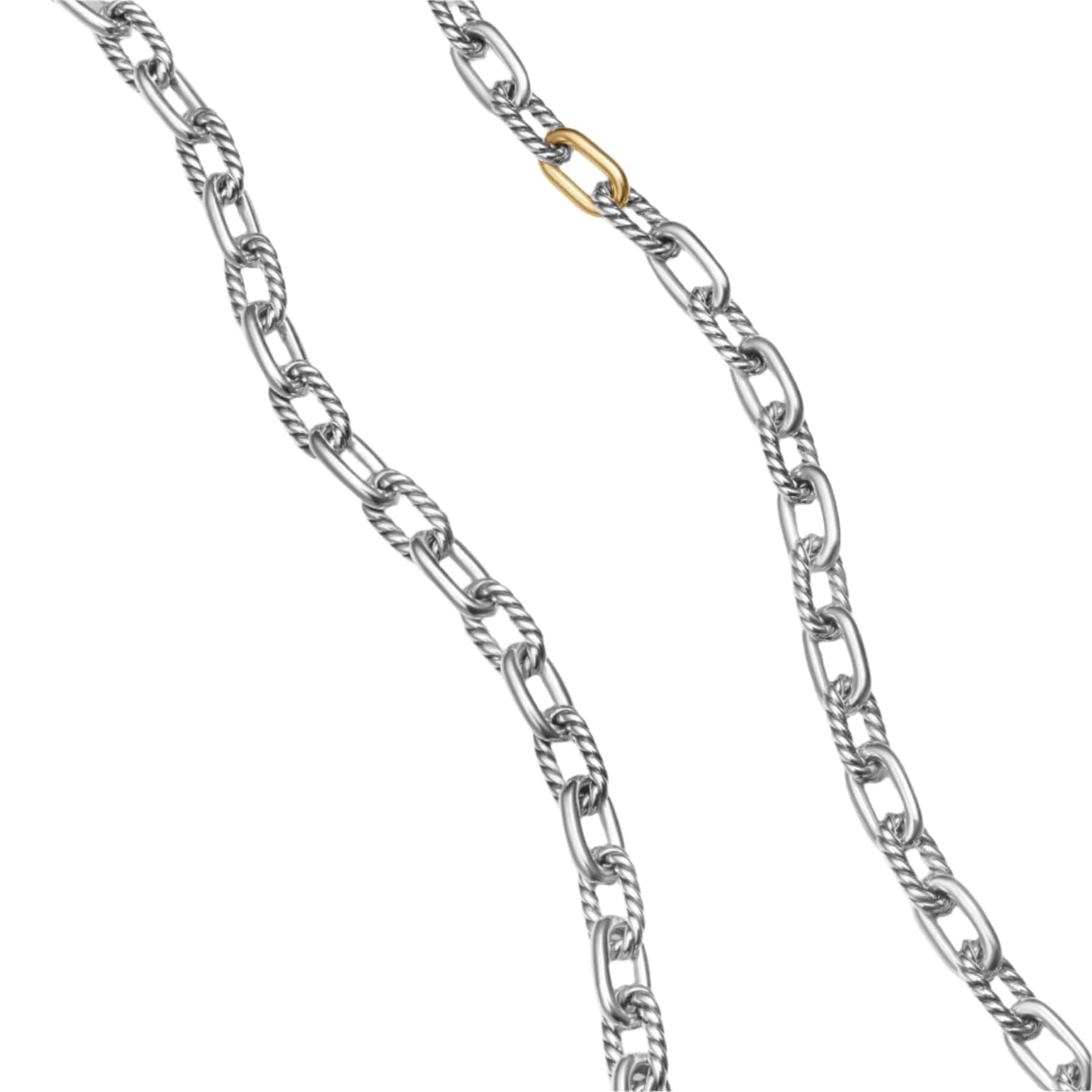 DY Madison® Chain Necklace Sterling Silver with 18K Yellow Gold, 6mm - Image 3
