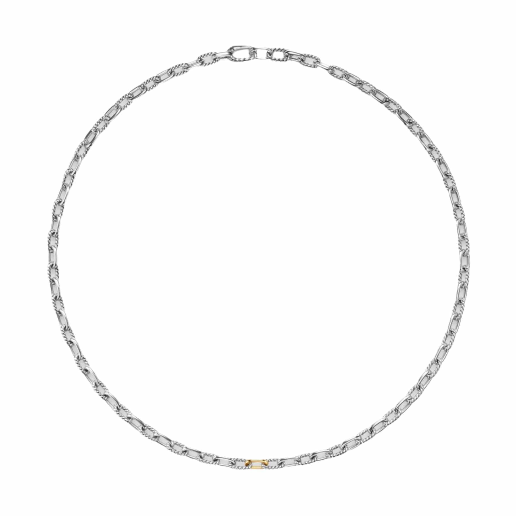 DY Madison® Chain Necklace Sterling Silver with 18K Yellow Gold, 6mm - Image 4