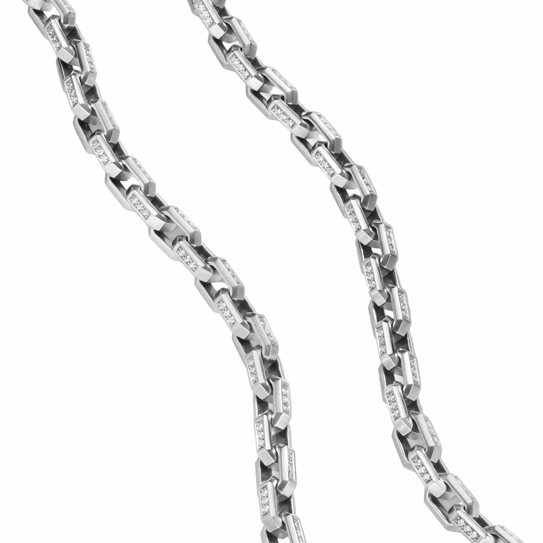Streamline® Link Necklace Sterling Silver with Diamonds, 5.5mm - Image 2