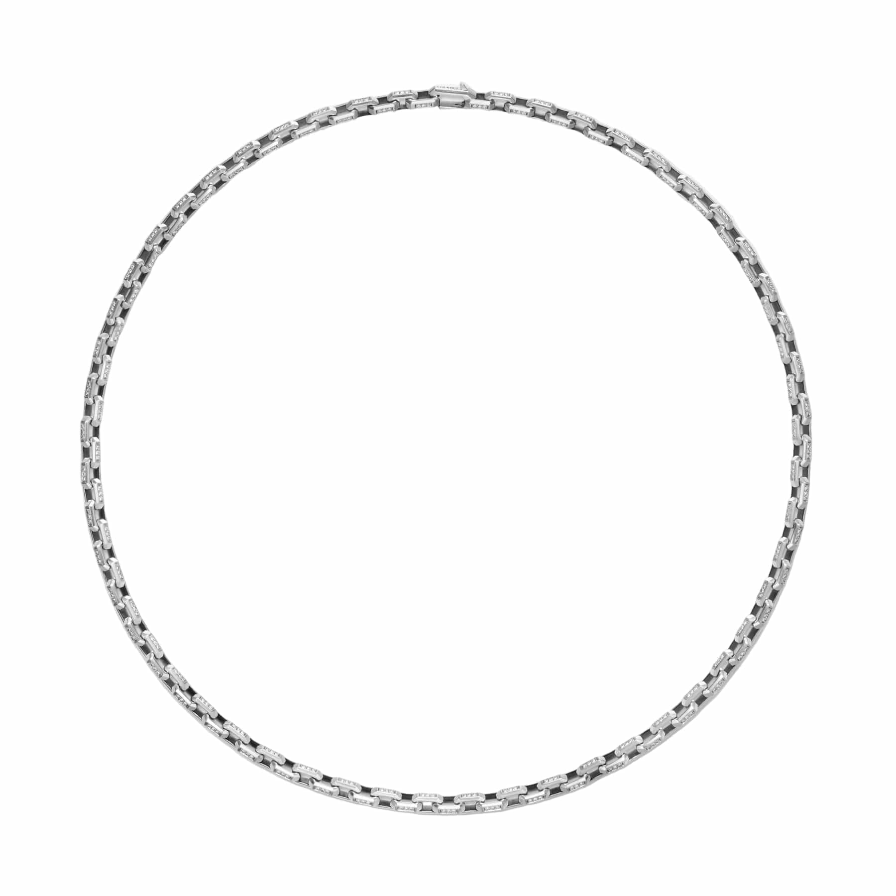 Streamline® Link Necklace Sterling Silver with Diamonds, 5.5mm - Image 4