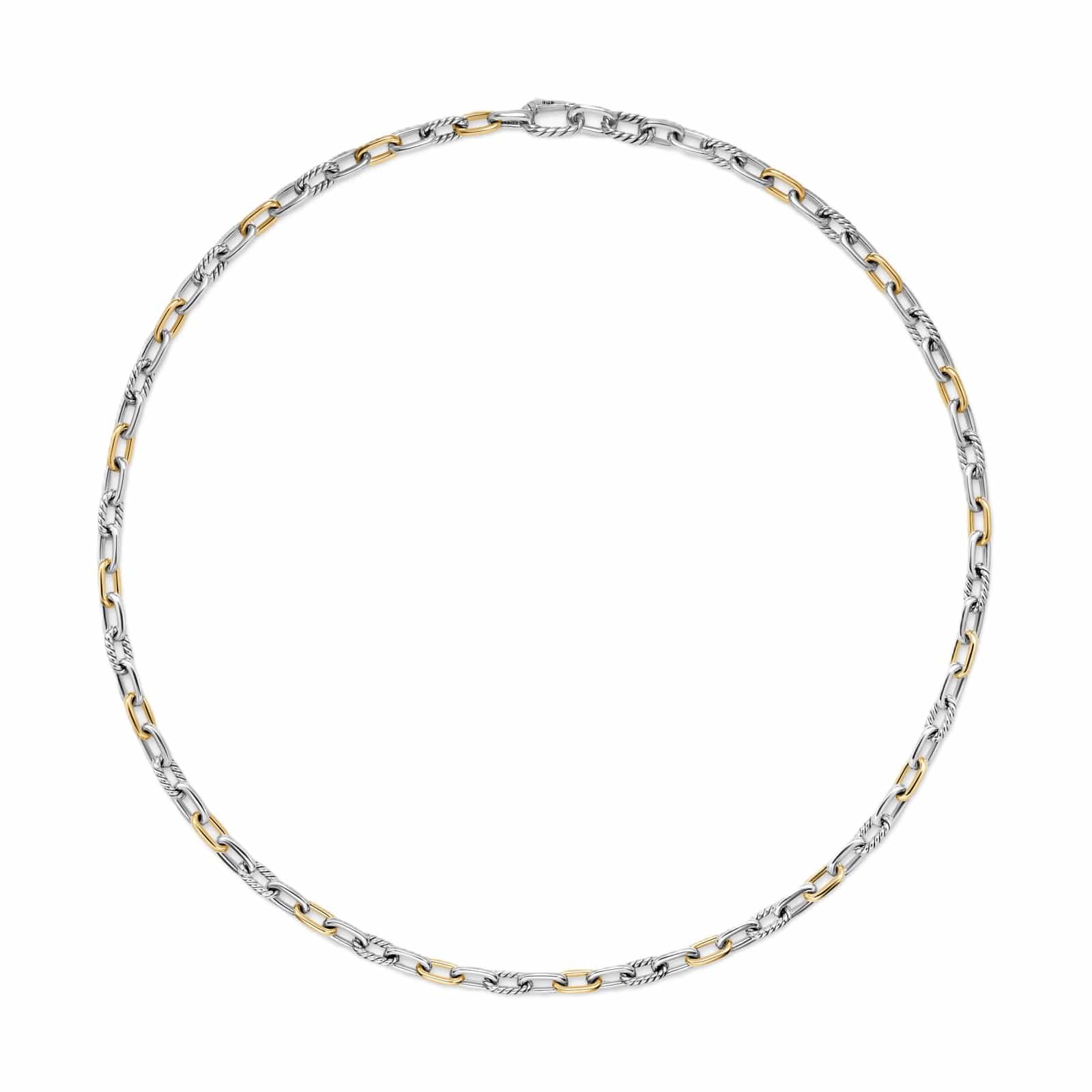 DY Madison® Chain Necklace Sterling Silver with 18K Yellow Gold, 6mm - Image 3