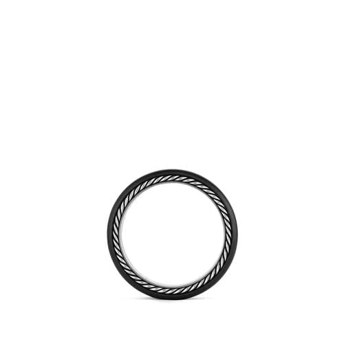 Streamline Narrow Band Ring with Black Diamonds and Black Titanium - Image 2