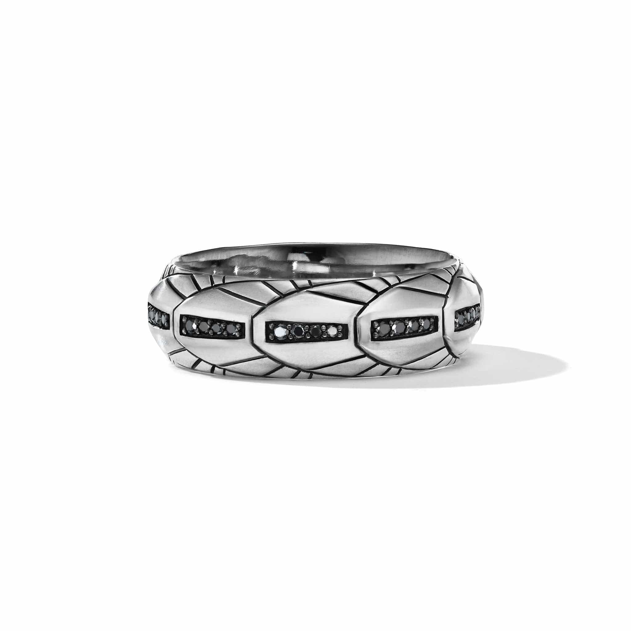 Empire Band Ring with Pavé Black Diamonds