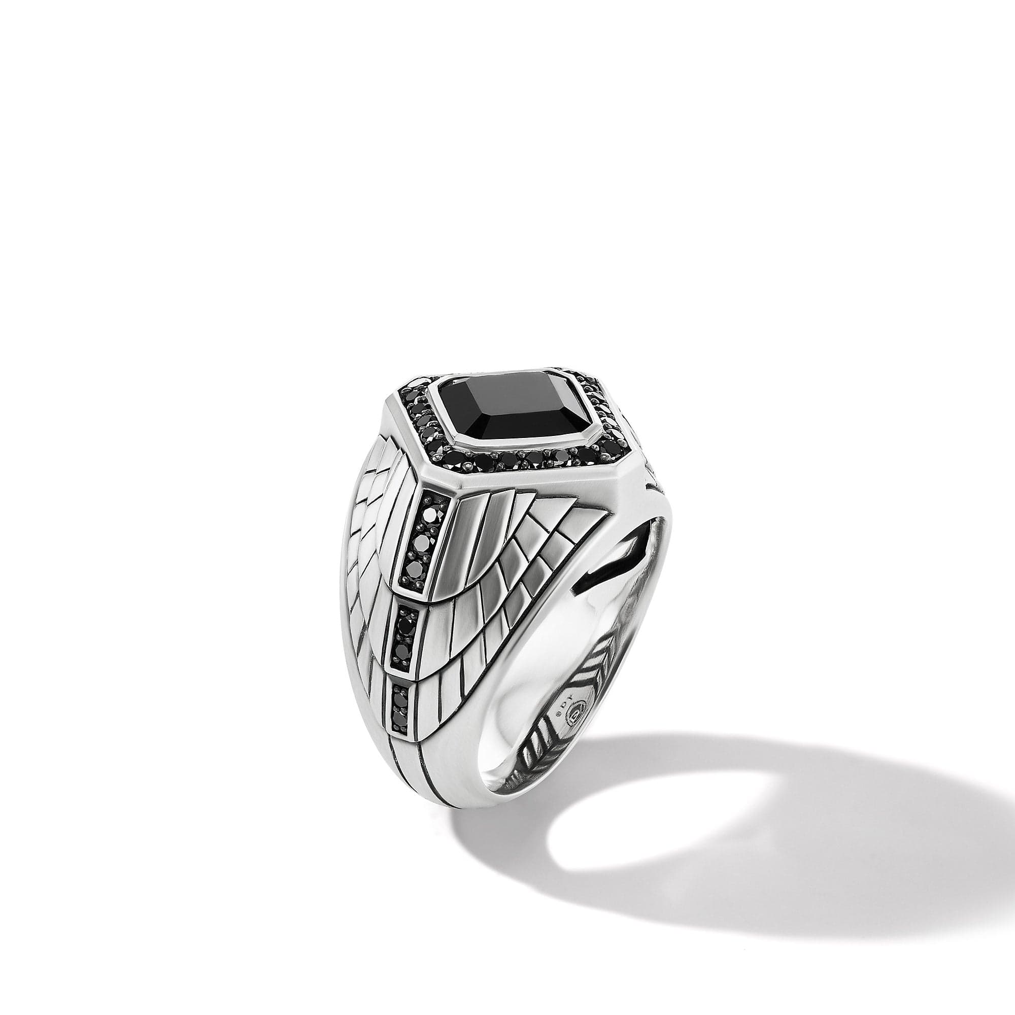 Empire Signet Ring with Black Onyx Black Diamonds - Image 2