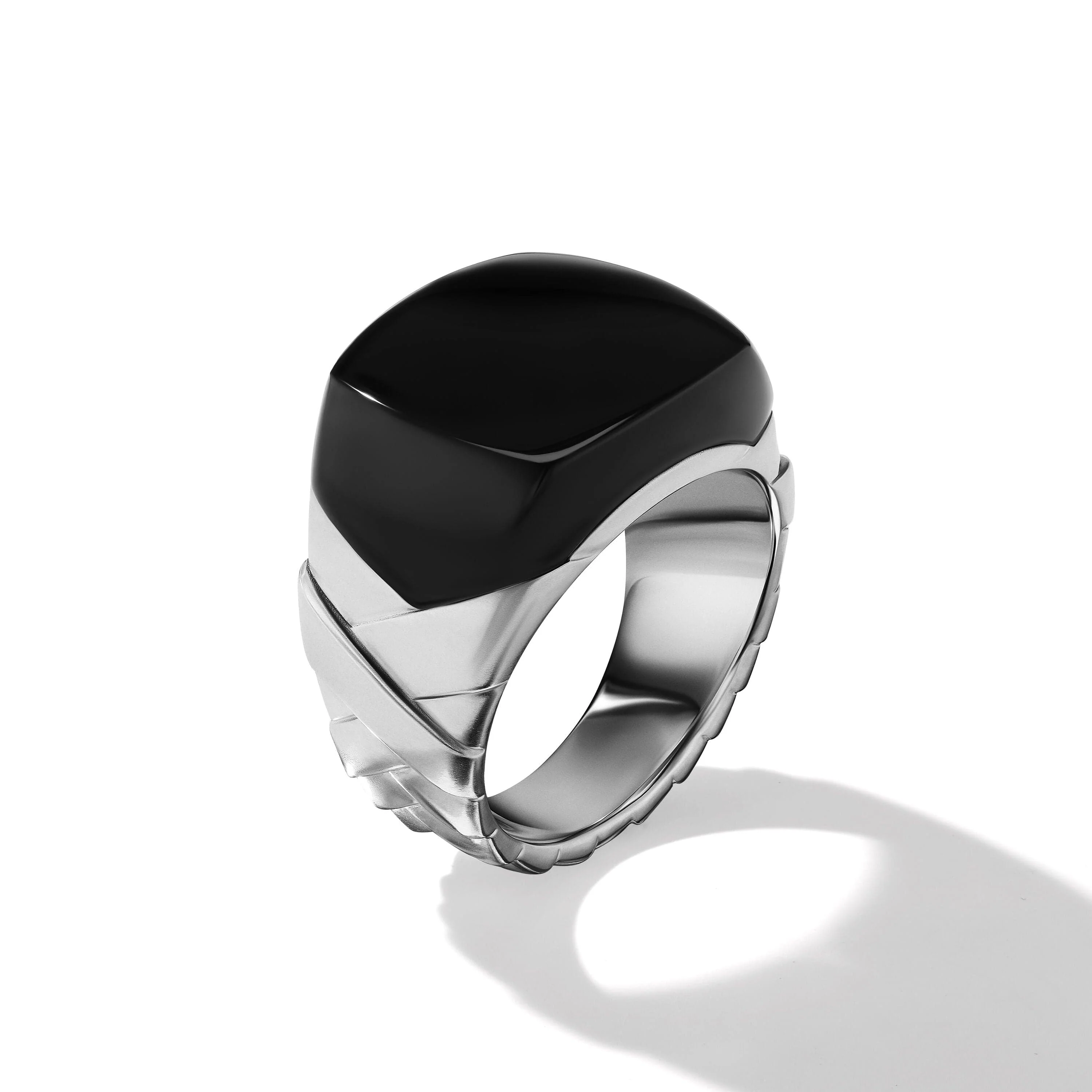 Cairo Mummy Wrap Signet Ring in Sterling Silver with Black Onyx - Image 2
