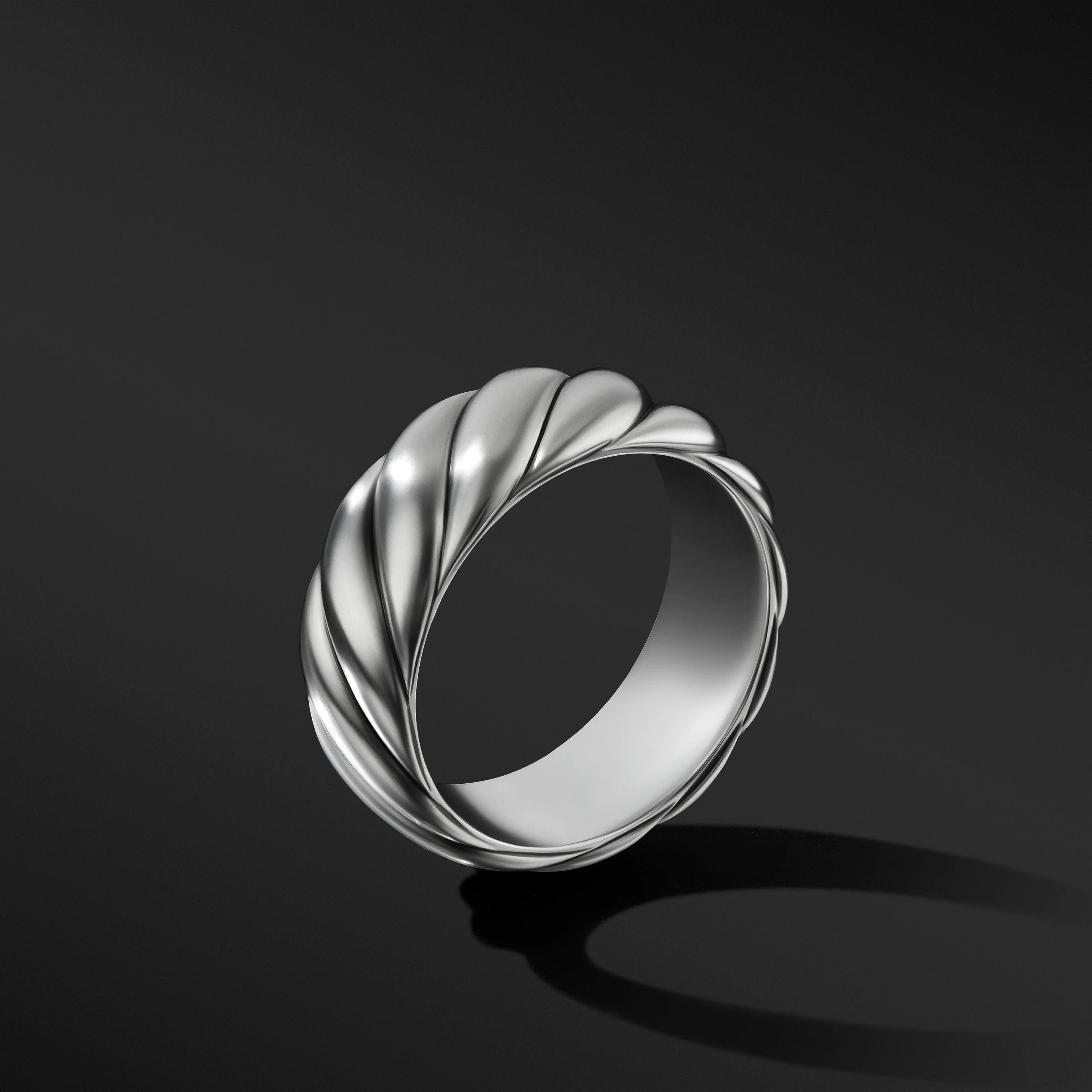 Sculpted Cable Contour Band Ring in Sterling Silver - Image 3