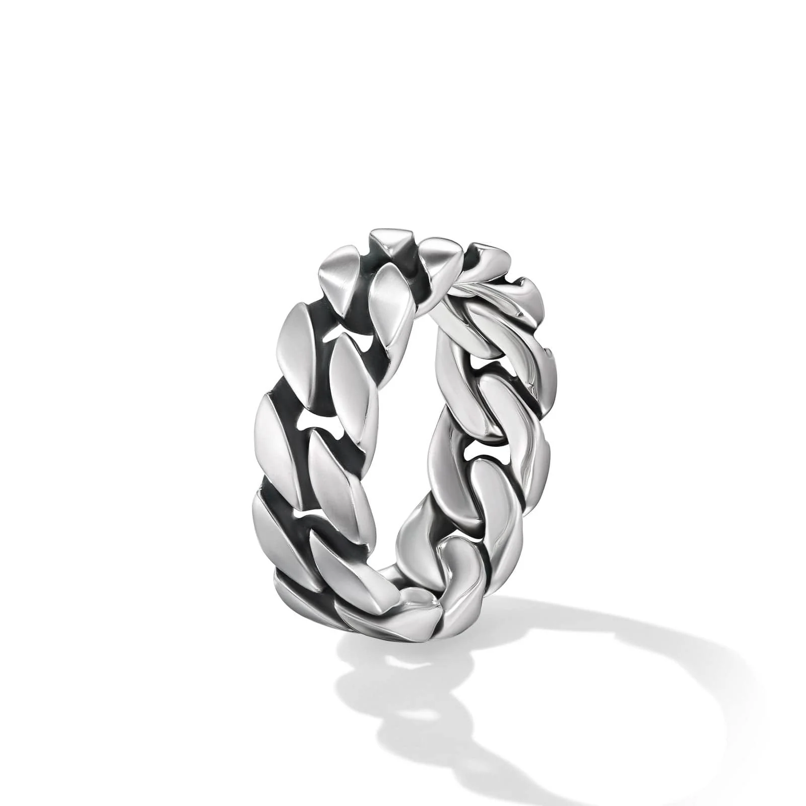 Curb Chain Band Ring in Sterling Silver, 8mm - Image 3
