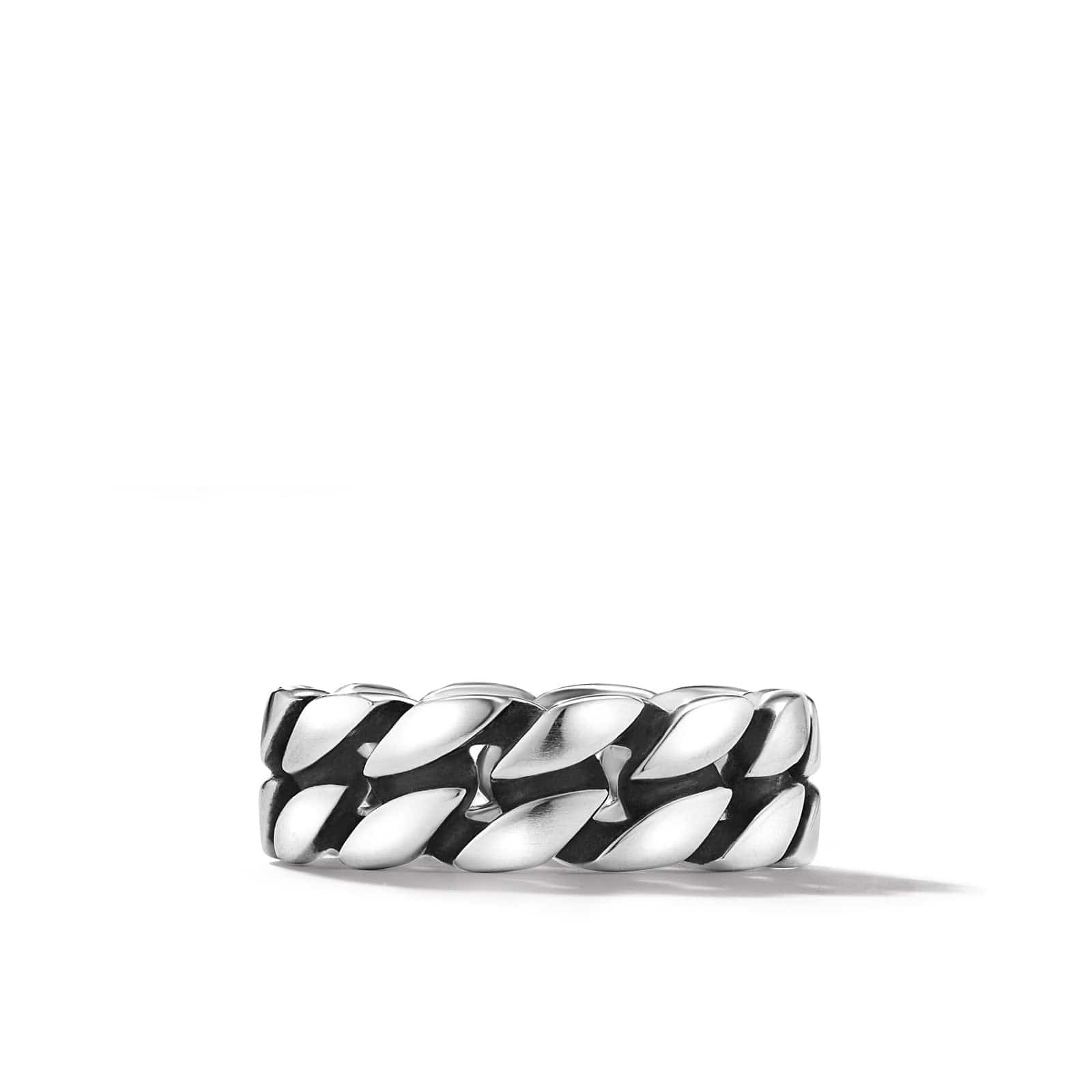 Curb Chain Band Ring in Sterling Silver, 8mm - Image 4