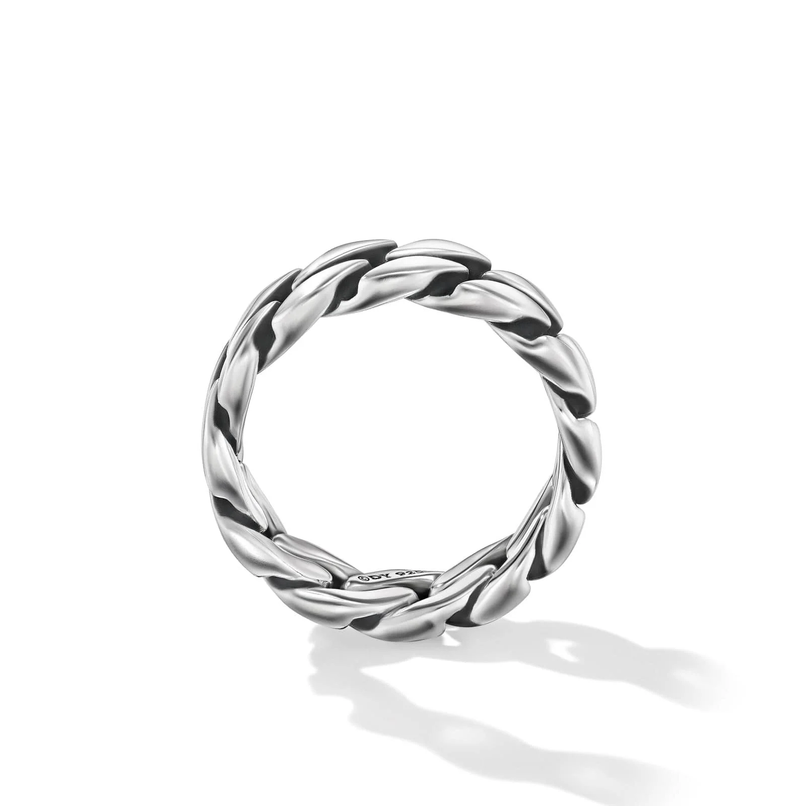 Curb Chain Band Ring in Sterling Silver, 8mm - Image 2