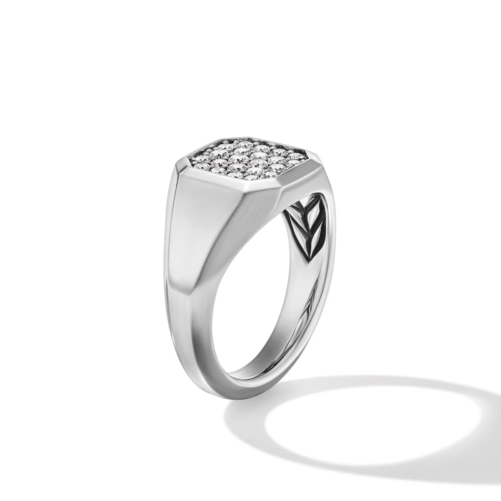 Streamline® Signet Ring in Sterling Silver with Diamonds, 14mm - Image 2