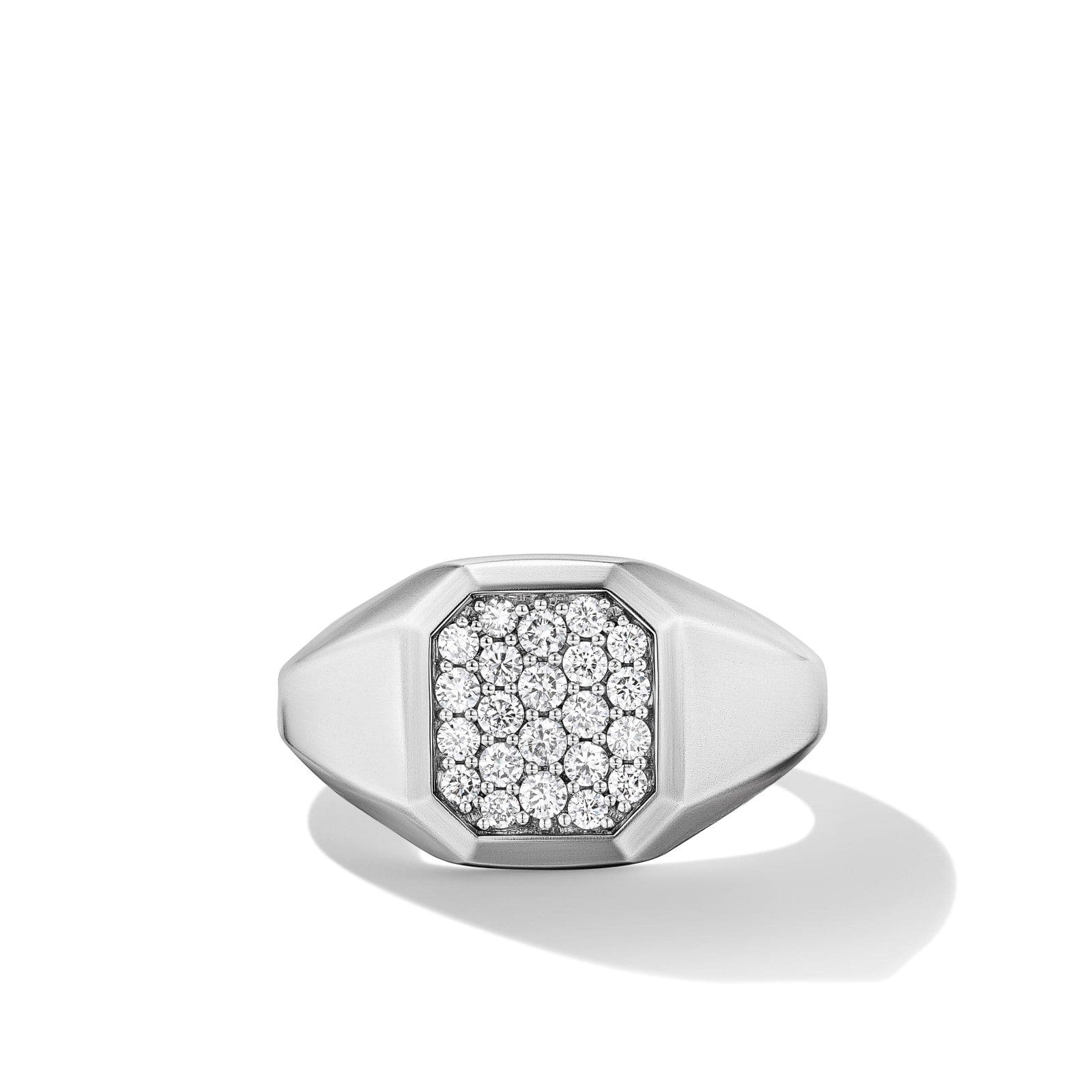 Streamline® Signet Ring in Sterling Silver with Diamonds, 14mm - Image 3