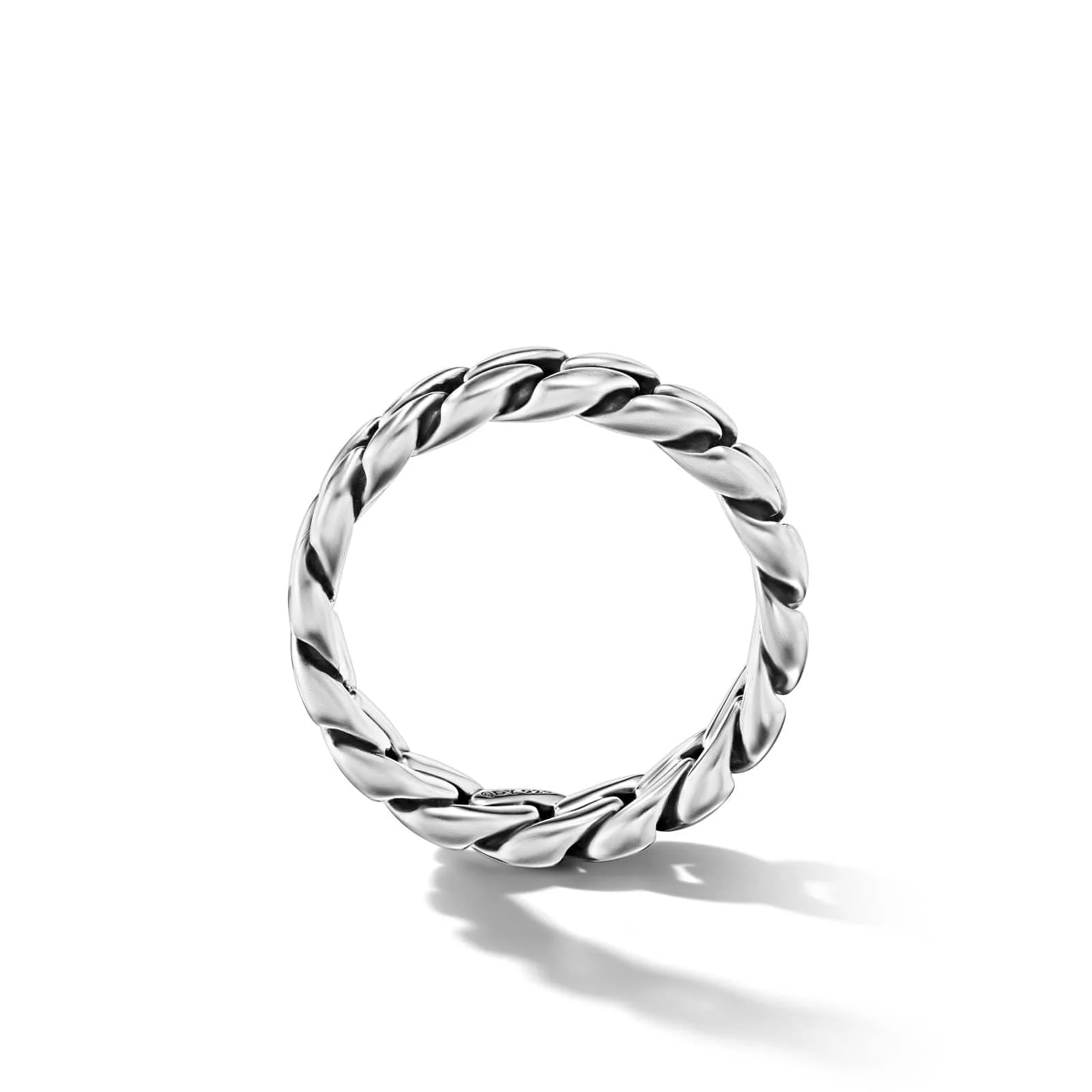 Curb Chain Band Ring in Sterling Silver, 6mm - Image 2