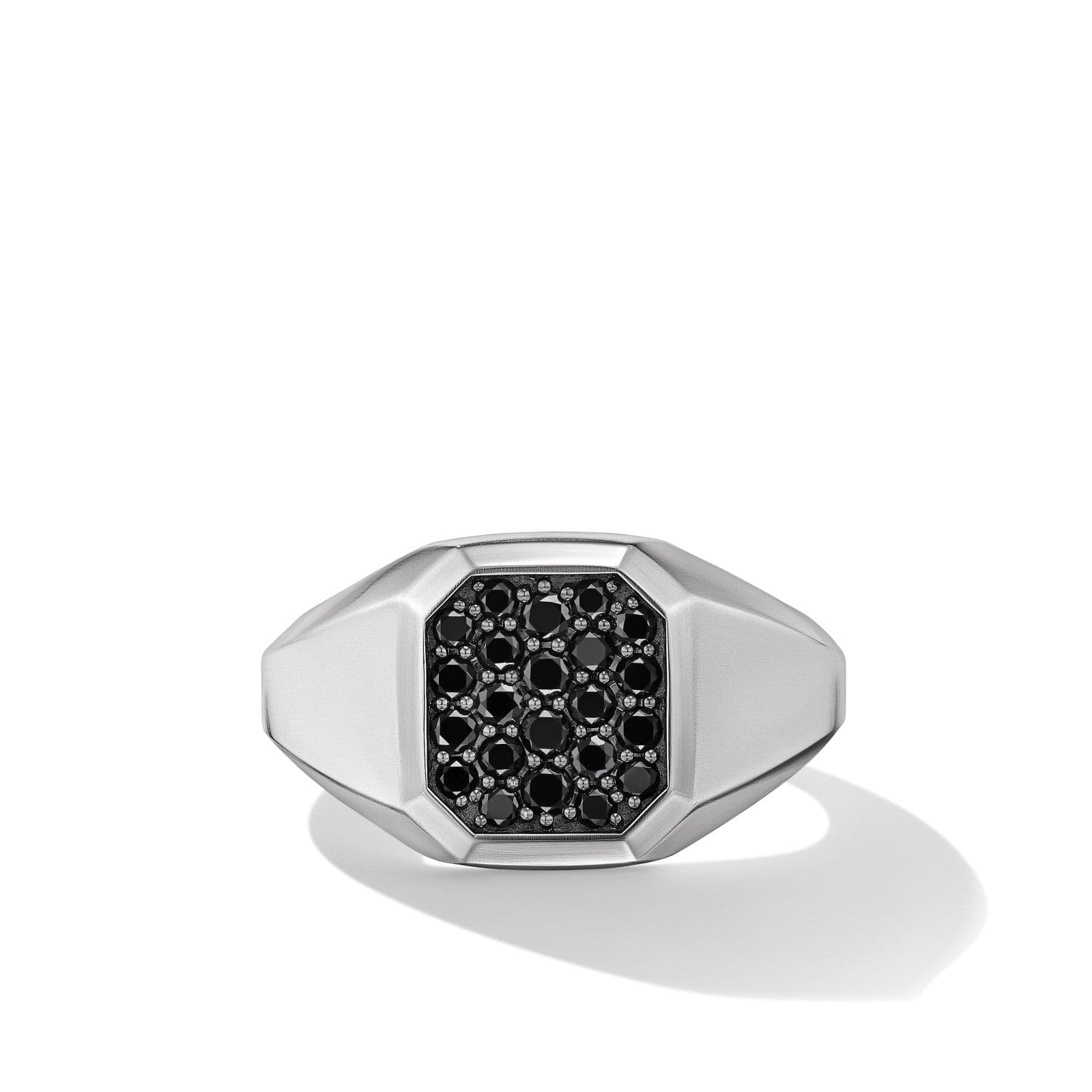 Streamline® Signet Ring in Sterling Silver with Black Diamonds, 14mm - Image 3
