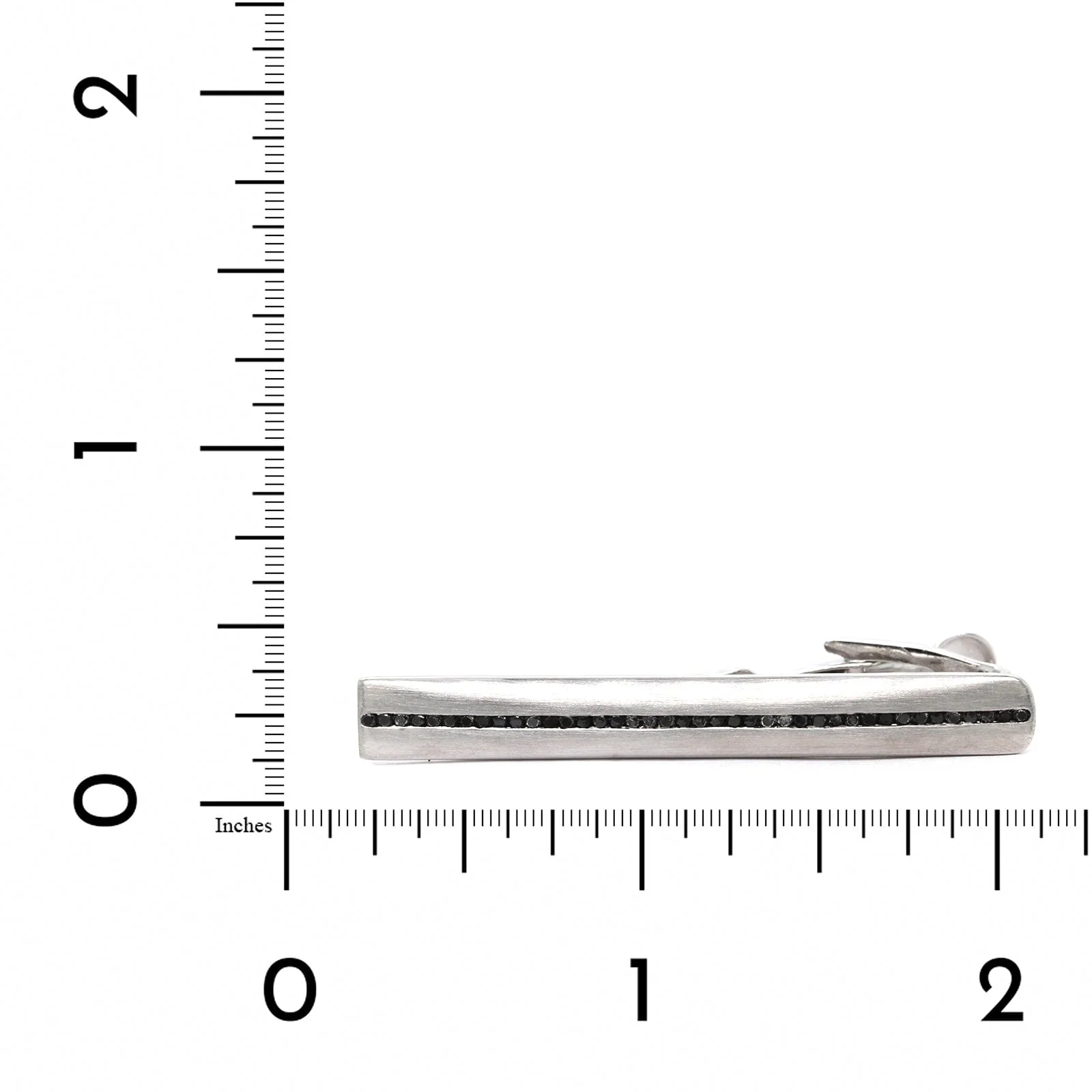 Sterling Silver Tie Bar with Black Diamonds - Image 2