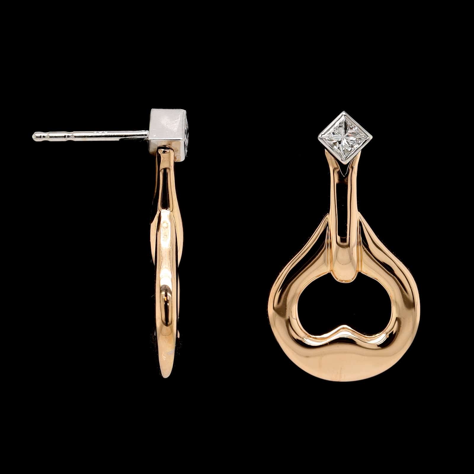 Gumuchian 18K Rose and White Gold Estate Diamond Gallop Earrings