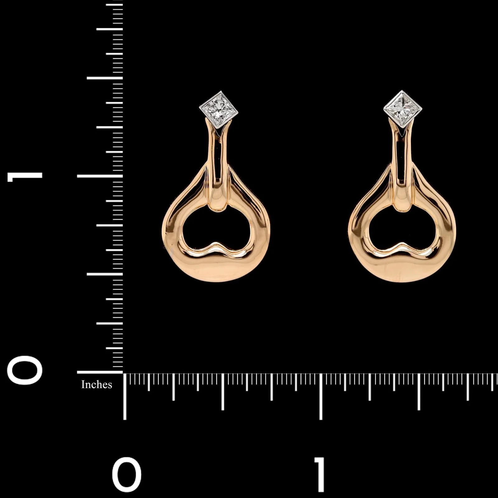 Gumuchian 18K Rose and White Gold Estate Diamond Gallop Earrings - Image 2