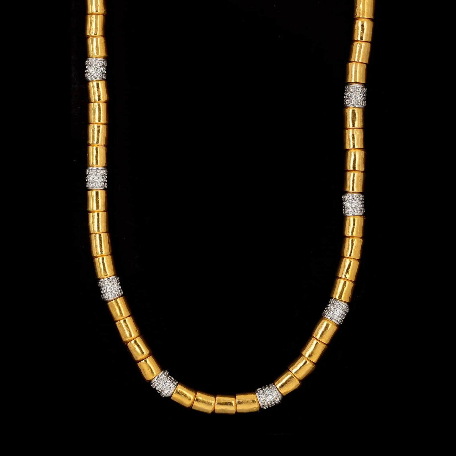 Gurhan 24K Yellow and 18K White Gold Estate Diamond Vertigo Necklace - Image 2
