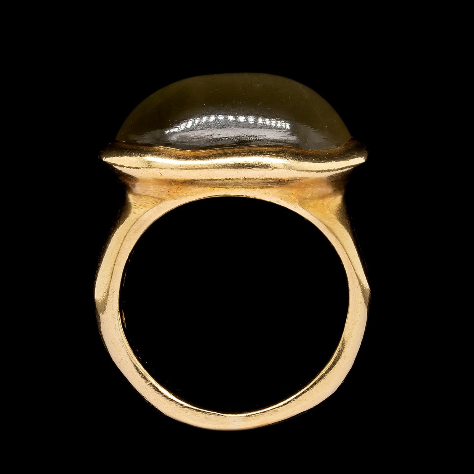 H.Stern 18K Yellow Gold Estate Cat's Eye Quartz and Diamond Ring - Image 3