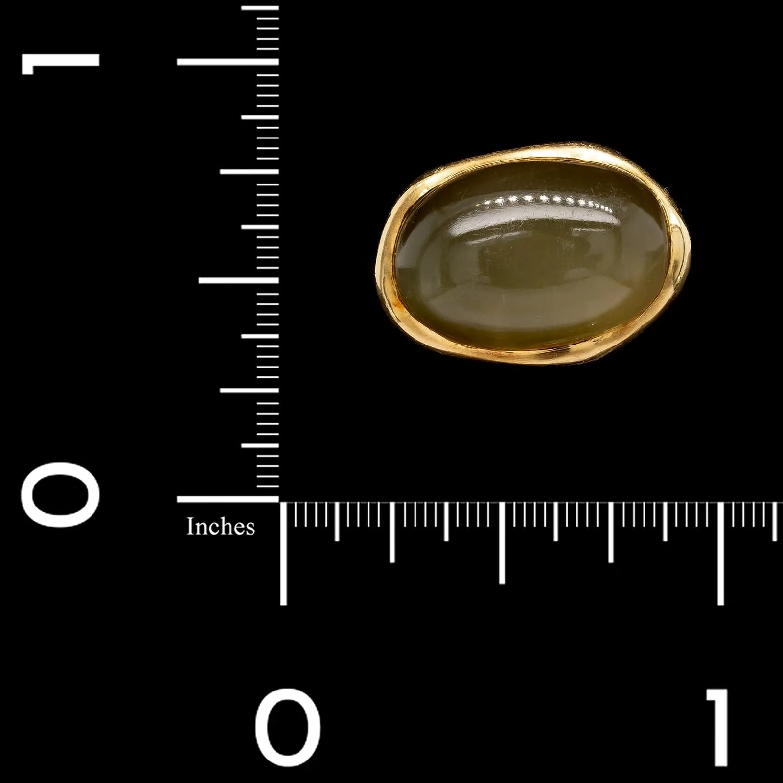H.Stern 18K Yellow Gold Estate Cat's Eye Quartz and Diamond Ring - Image 4