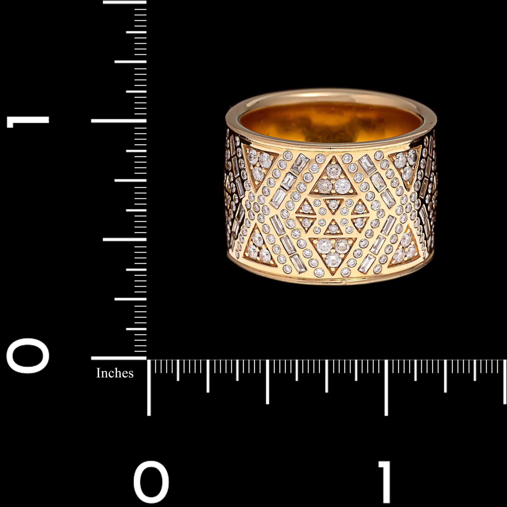 Harwell Godfrey 18K Yellow Gold Estate Diamond Stardust Cigar Band Ring - Image 3