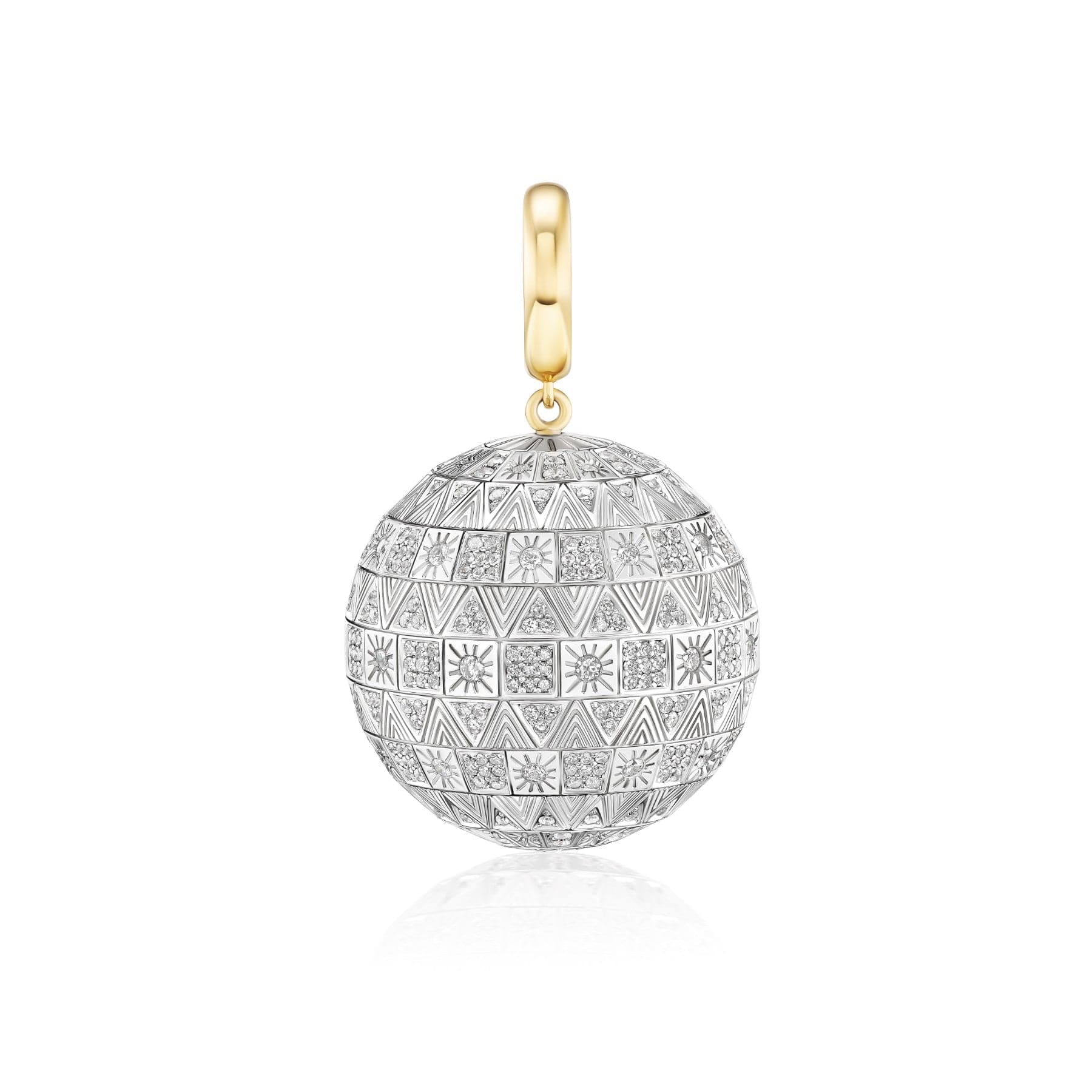 Harwell Godfrey 18K Yellow Gold Pave Diamond Disco Ball Pendant