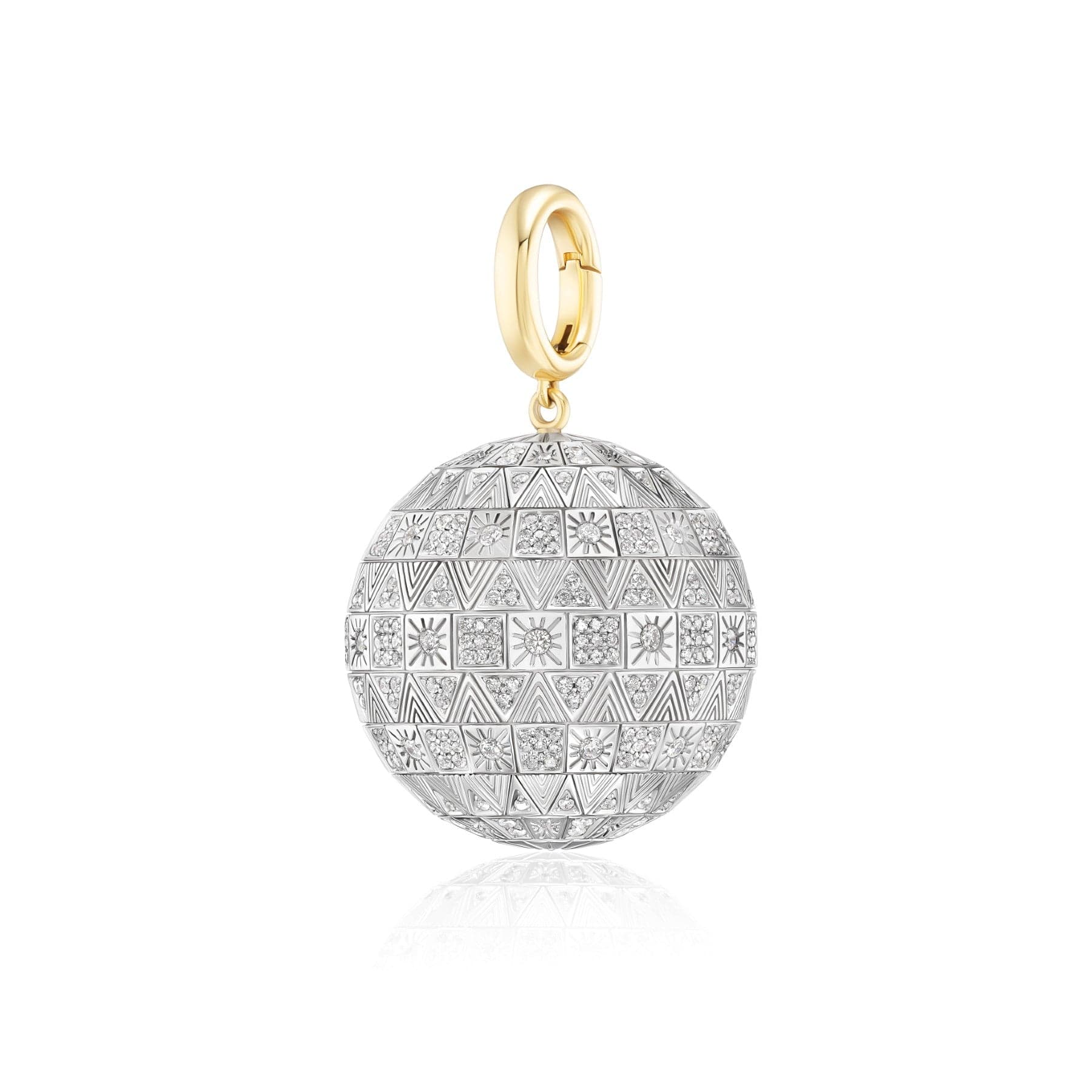 Harwell Godfrey 18K Yellow Gold Pave Diamond Disco Ball Pendant - Image 2