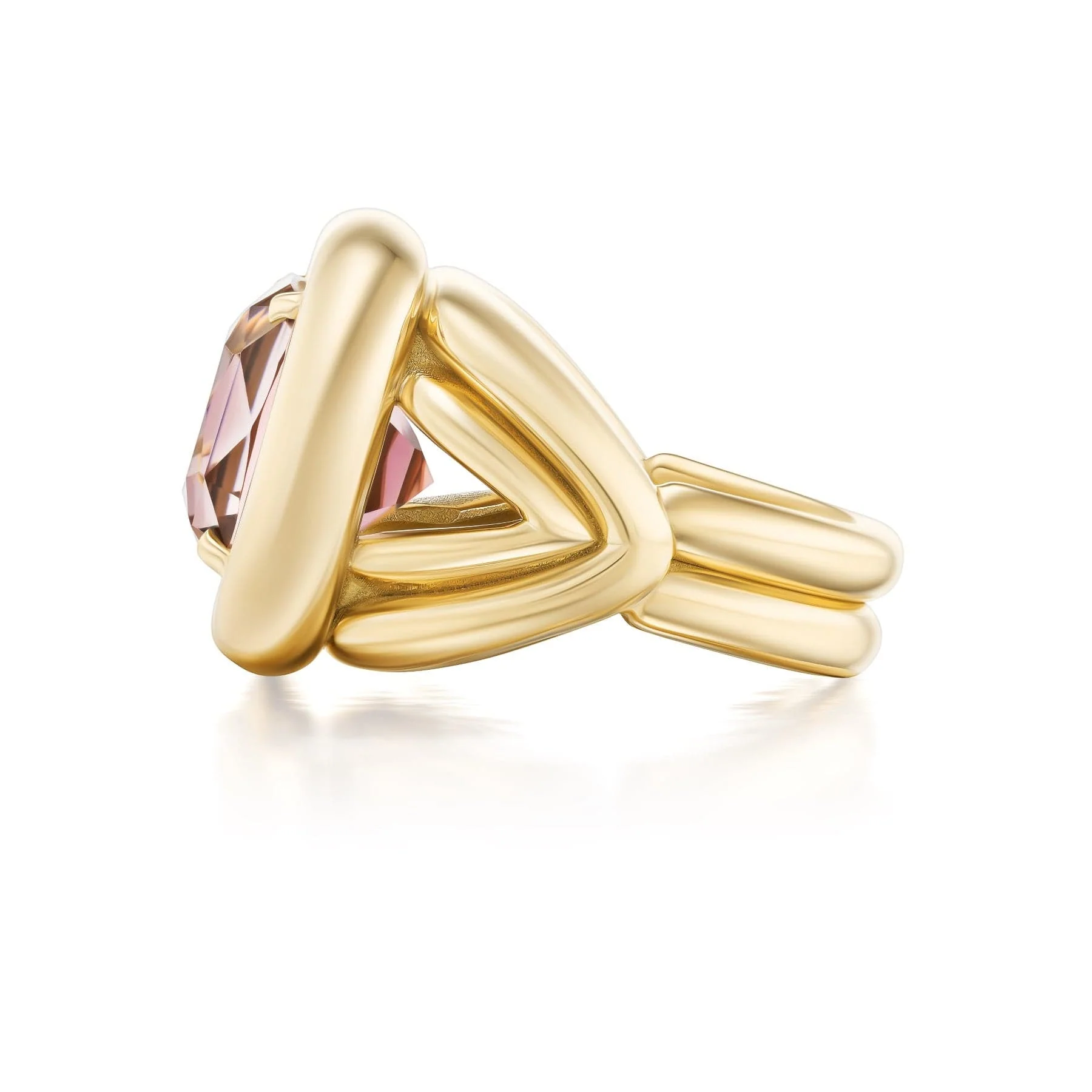 Harwell Godfrey 18K Yellow Gold Tie Dye Bi-Color Tourmaline Giza Ring - Image 3