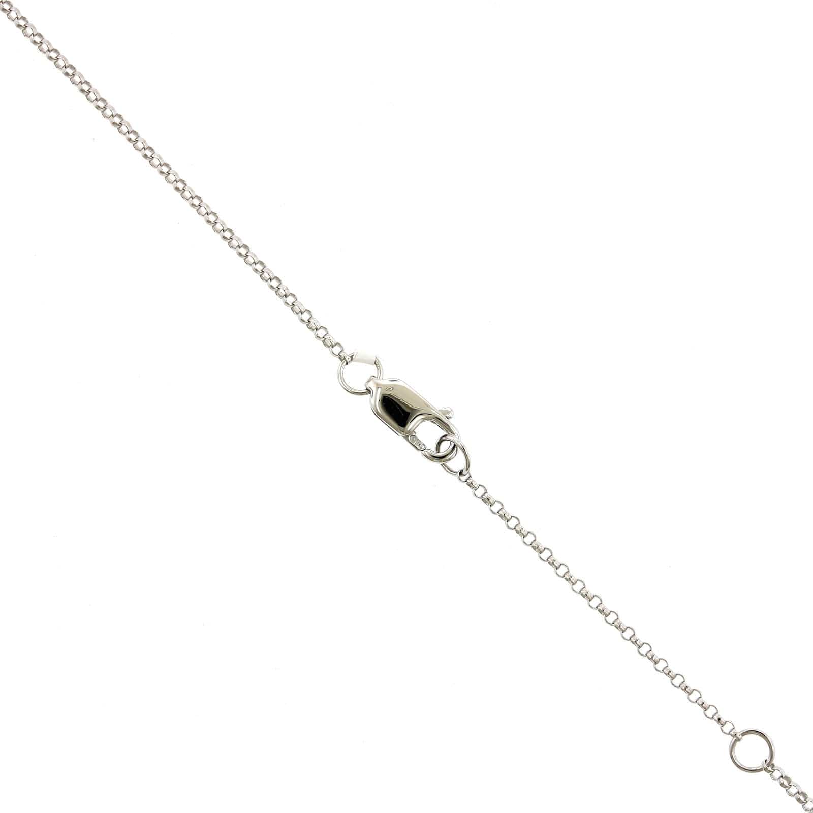 18K White Gold Heart Diamond Cluster Necklace - Image 3