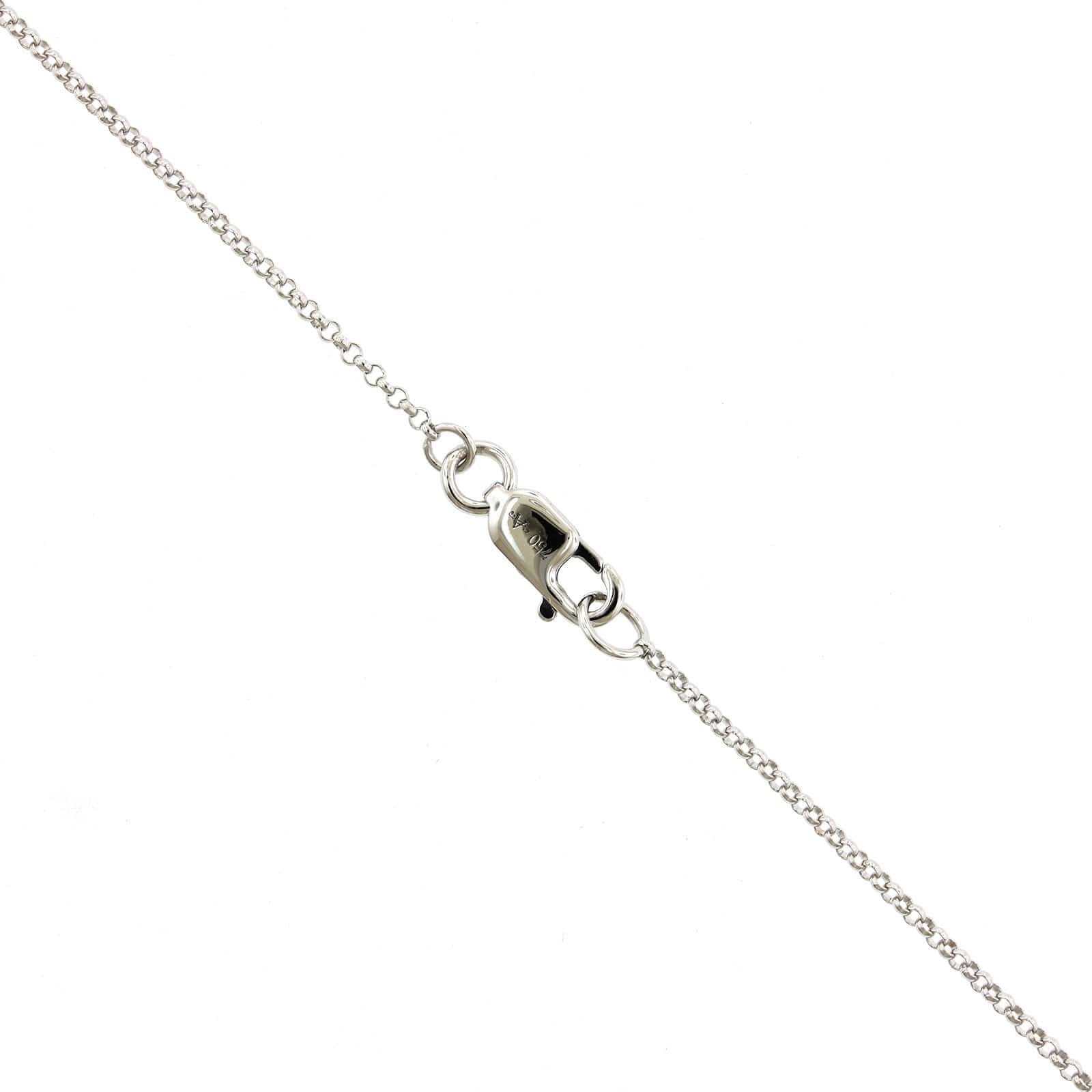 18K White Gold Puff Pave Heart Diamond Necklace - Image 3