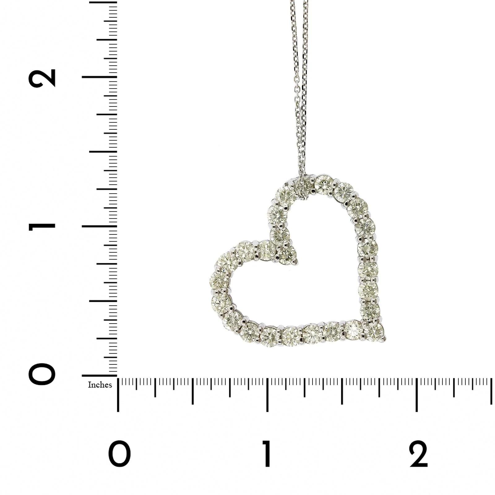 14K White Gold Diamond Heart Shape Necklace - Image 4