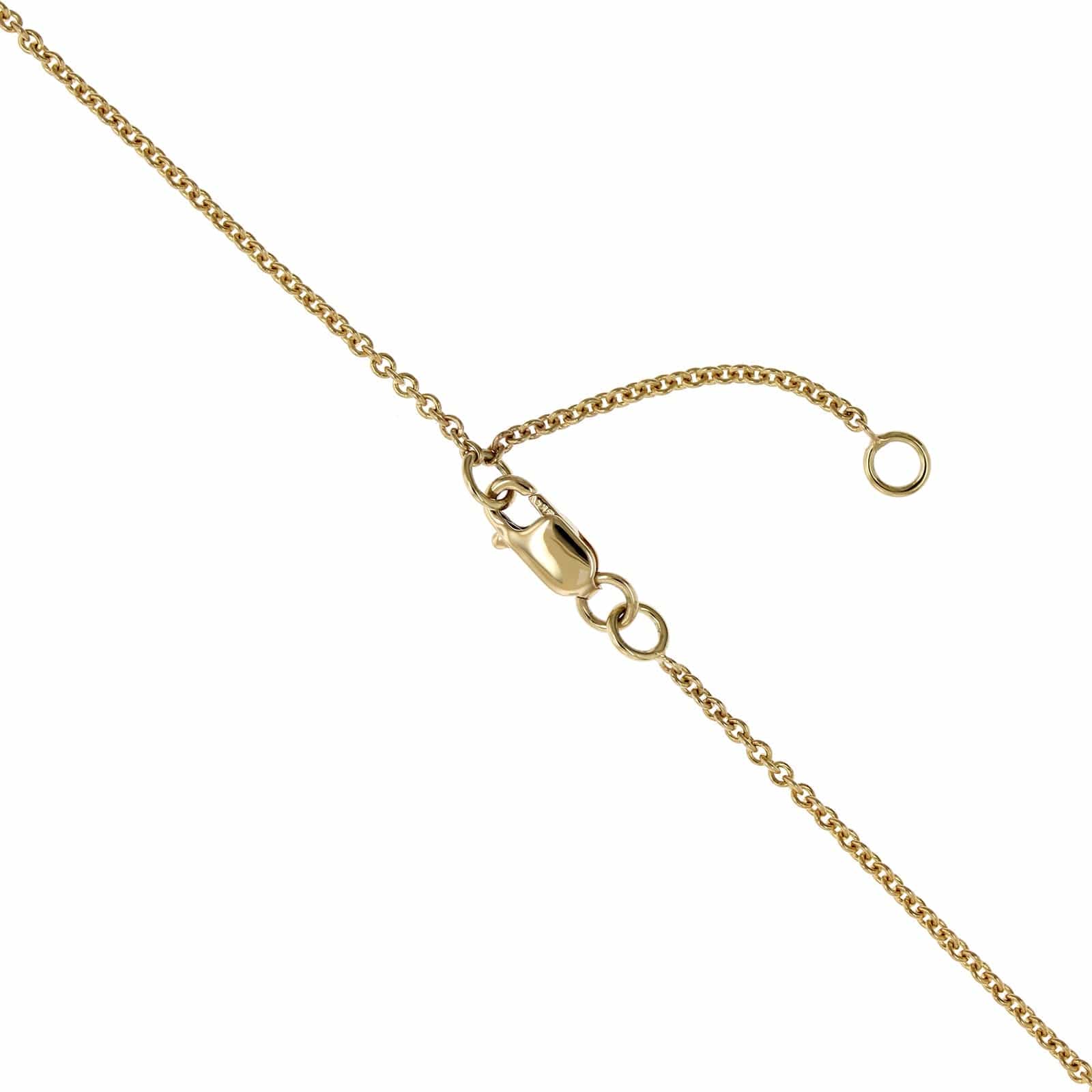 14K Yellow Gold Diamond Cluster Heart Shaped Necklace - Image 3