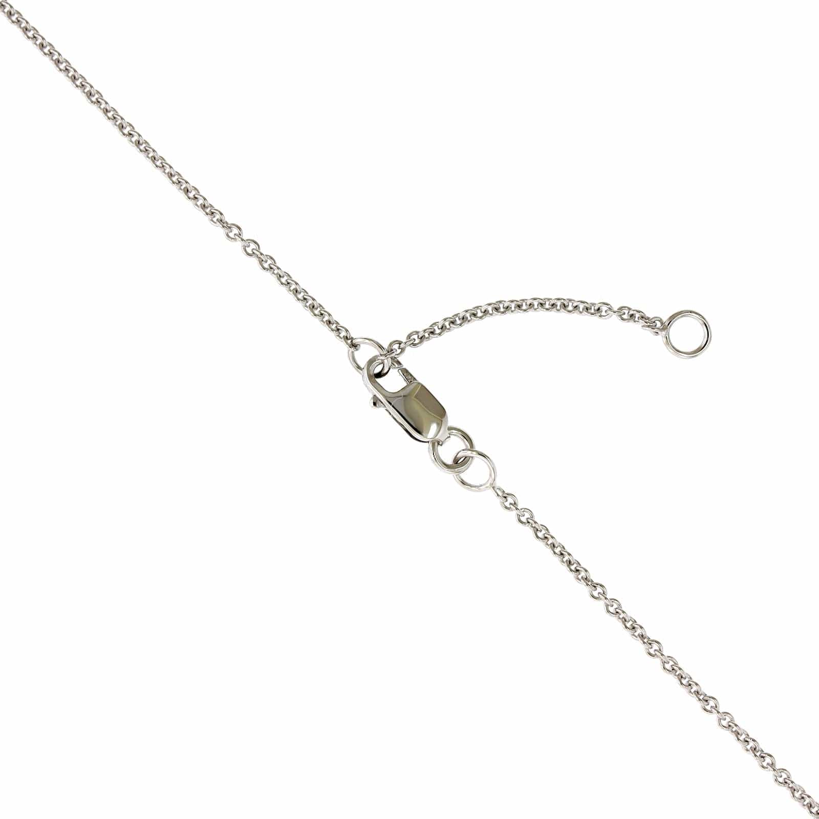 14K White Gold Diamond Cluster Heart Shaped Necklace - Image 3