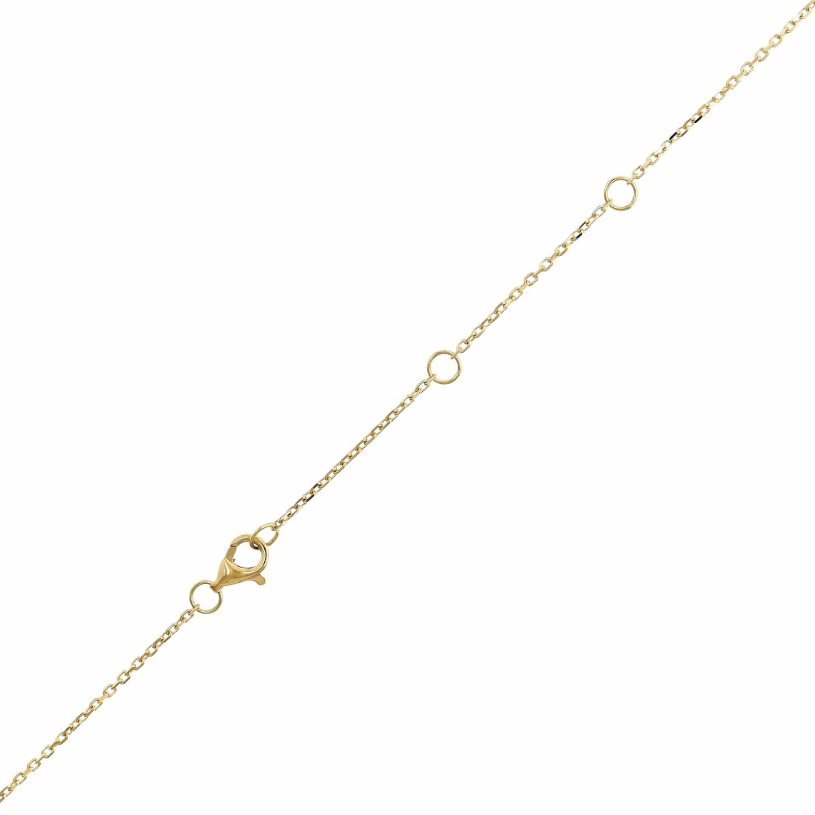 18K Yellow Gold Diamond Heart Pendant Necklace - Image 3