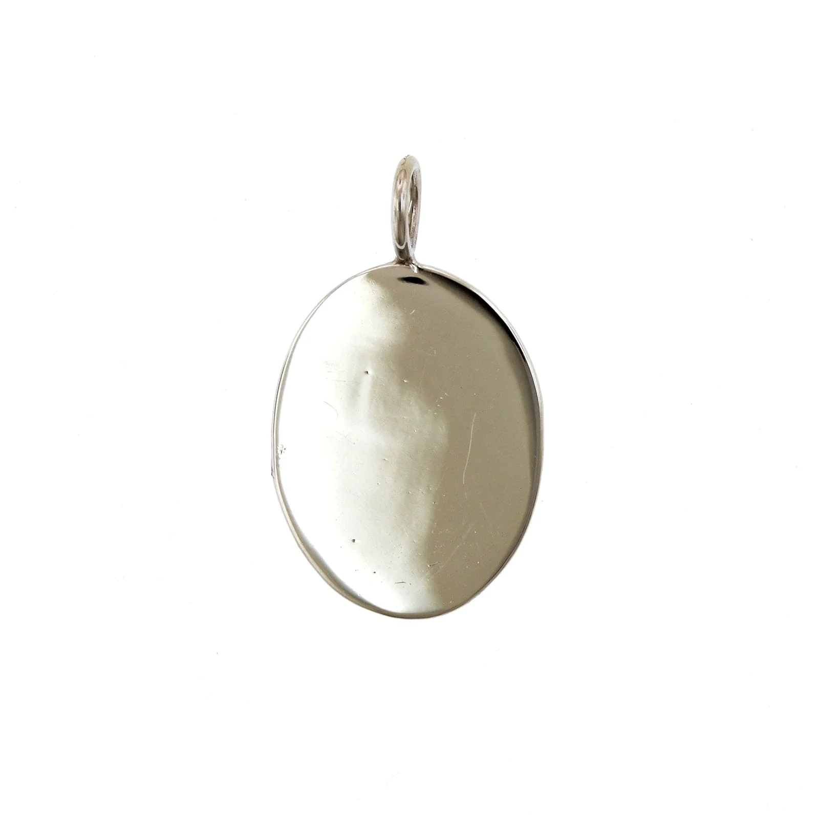 14K White Gold Oval Engravable Disc