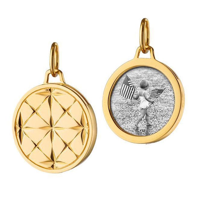 18K Yellow Gold Round Locket Charm