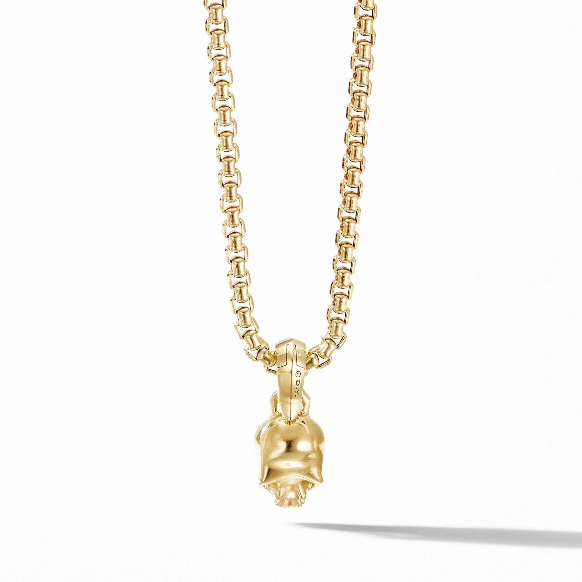 Extra Small Skull Charm in 18K Yellow Gold with Pavé Diamonds - Image 3