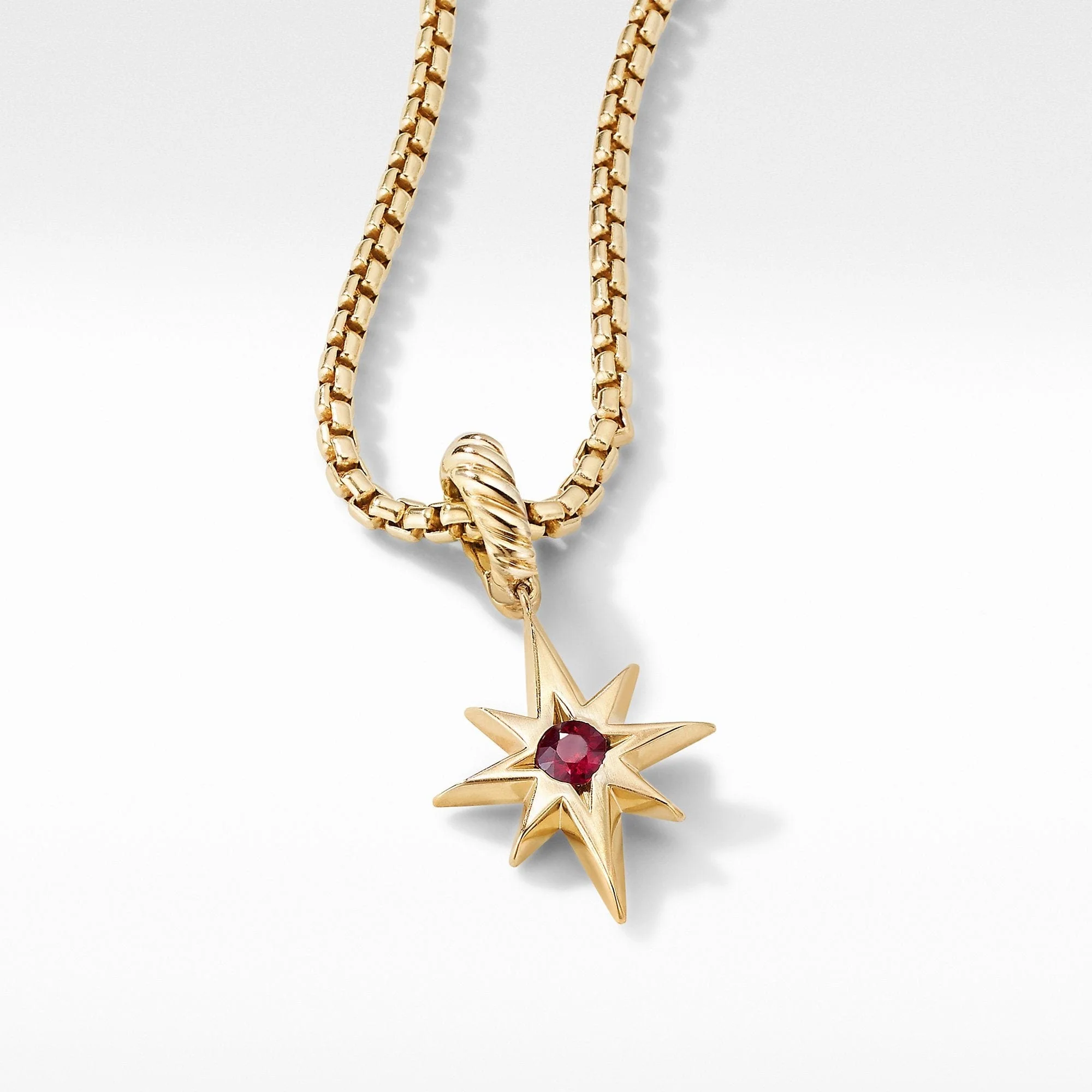 Cable Collectibles® North Star Birthstone Charm in 18K Yellow Gold with Ruby - Image 3