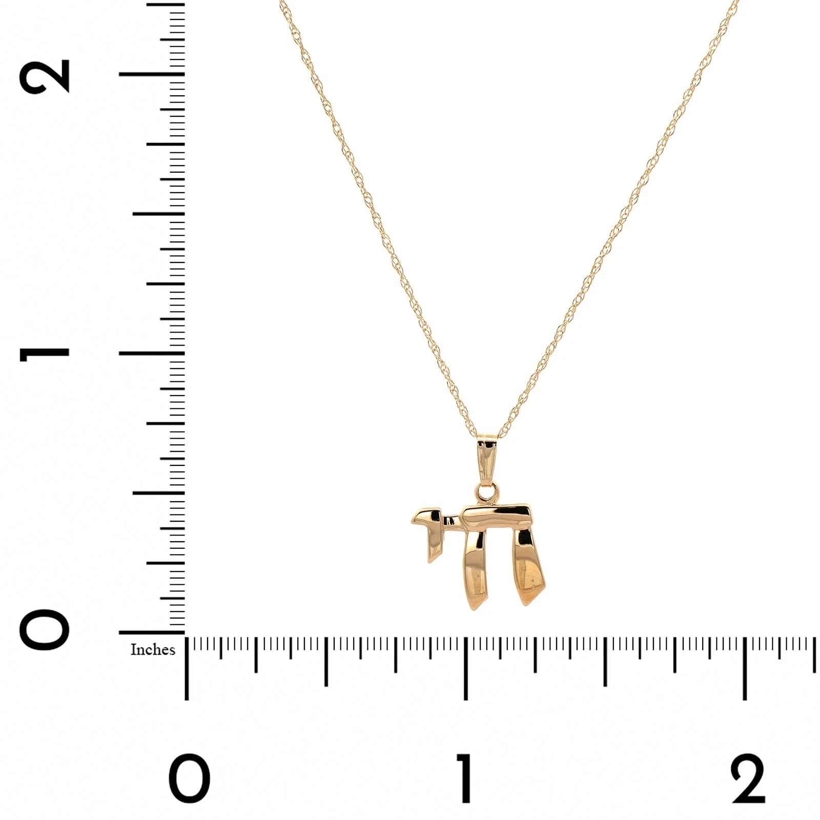 14K Yellow Gold Chai Pendant Necklace - Image 4