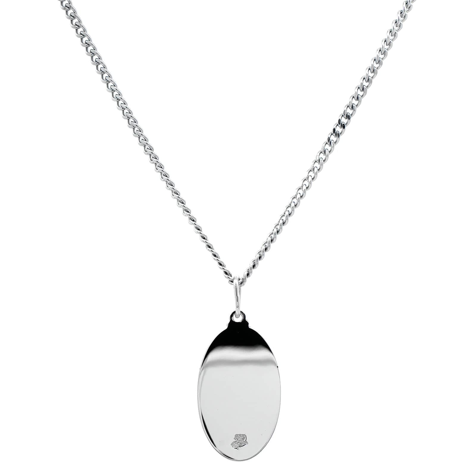Sterling Silver Oval St. Christopher Pendant Necklace - Image 2
