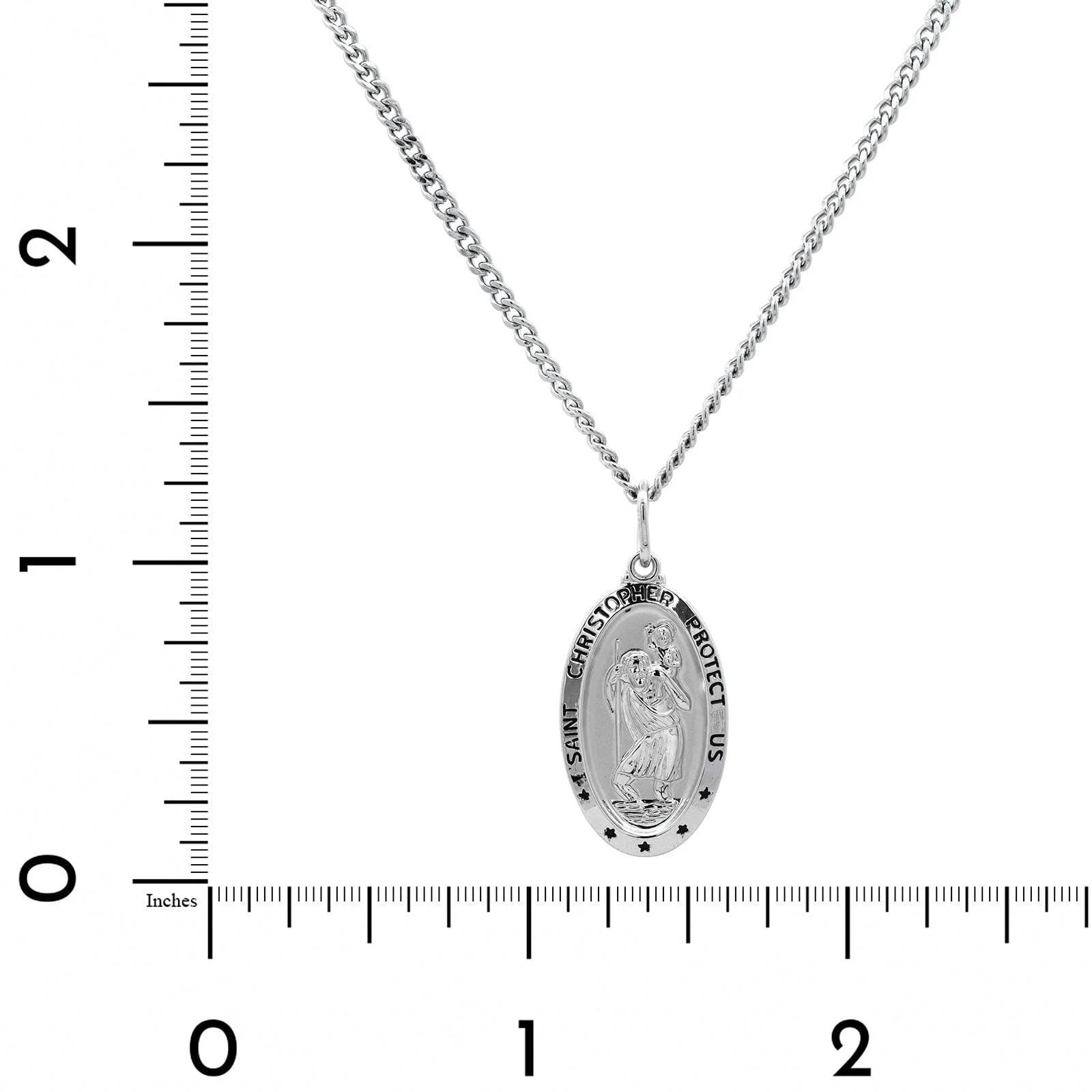 Sterling Silver Oval St. Christopher Pendant Necklace - Image 4