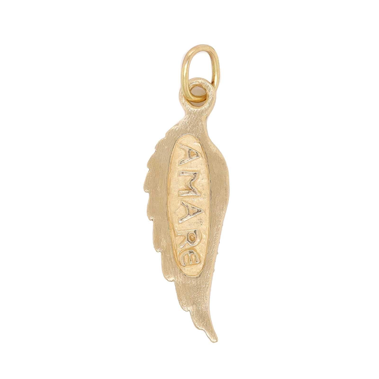 14K Yellow Gold Diamond Wing Charm - Image 2