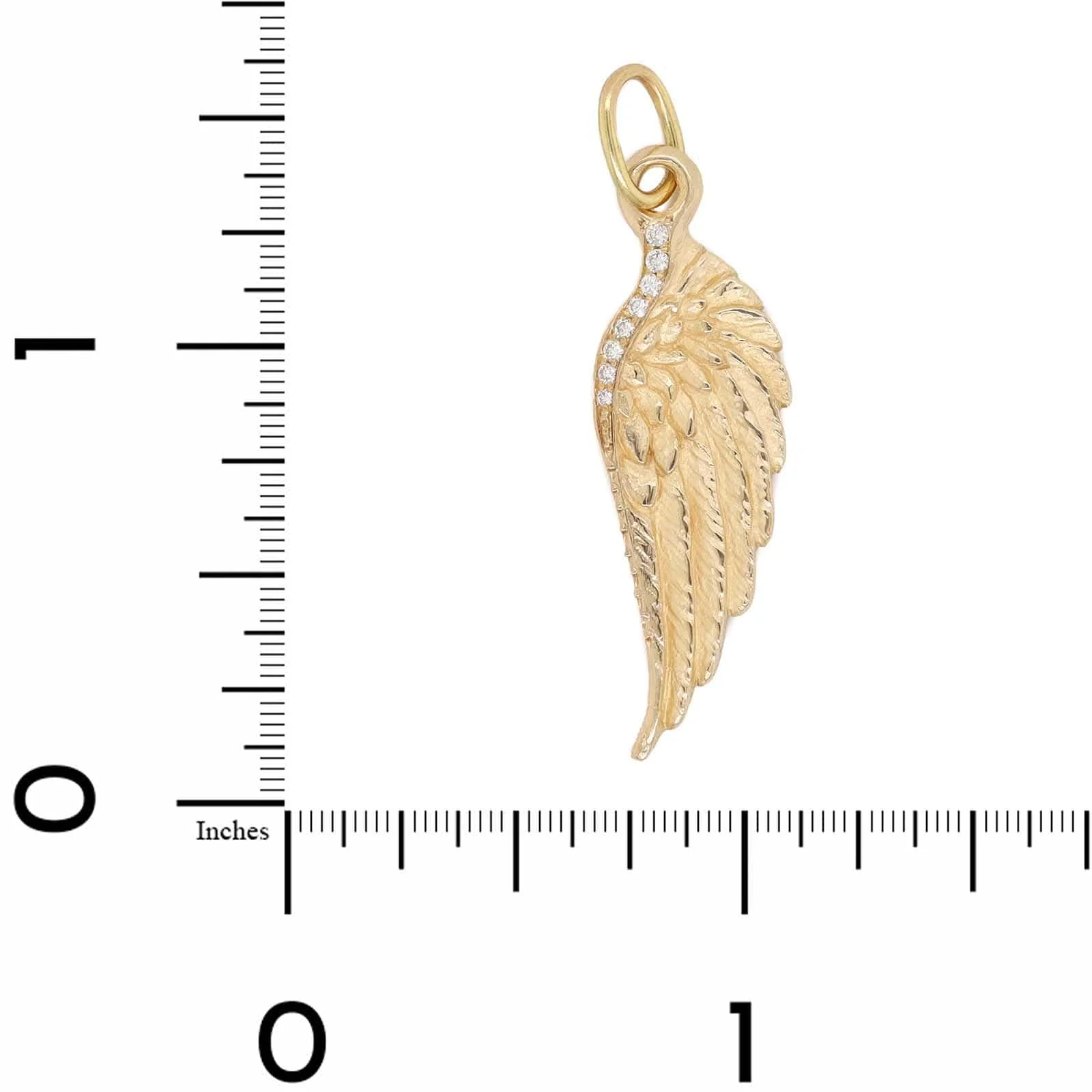 14K Yellow Gold Diamond Wing Charm - Image 3